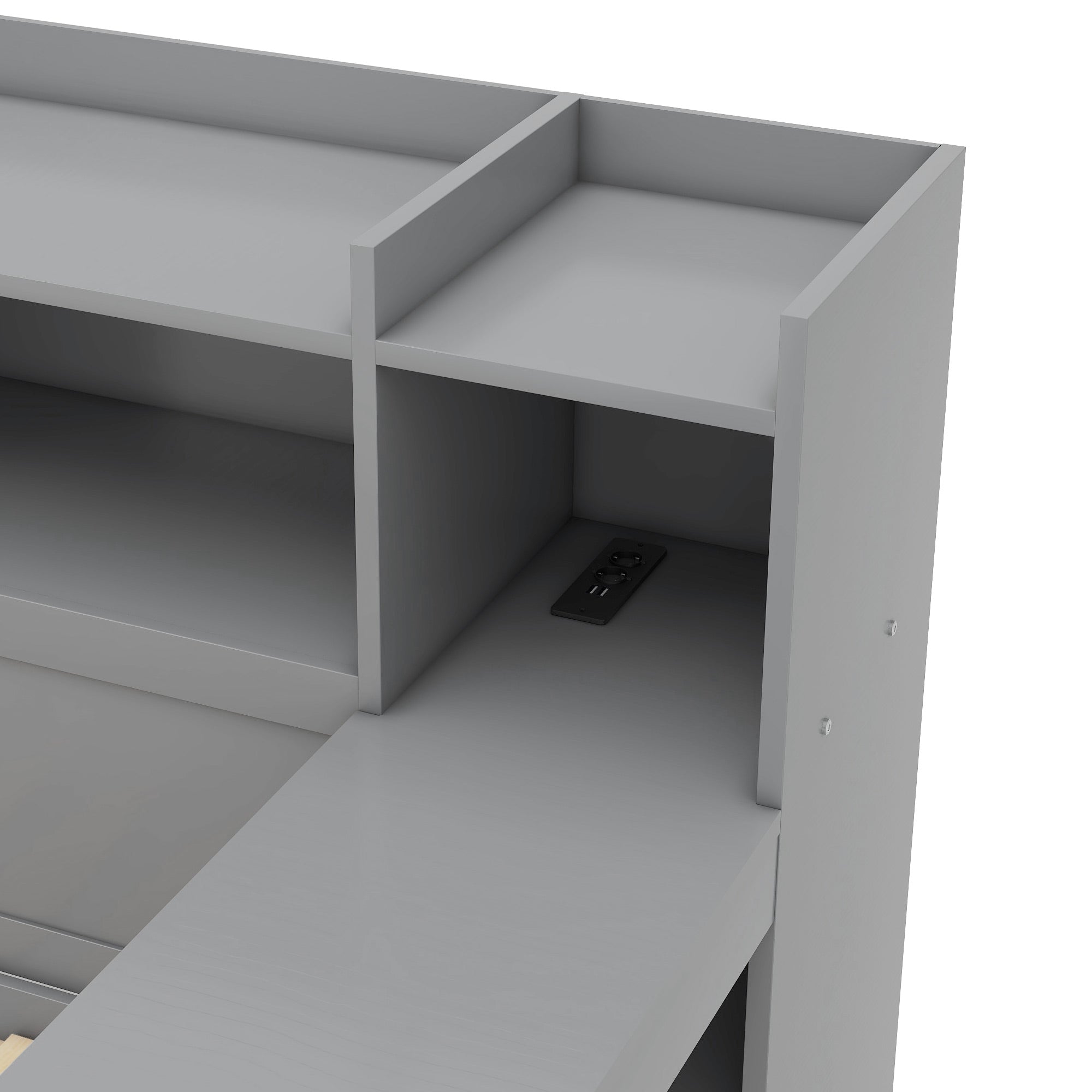 Logidon sofa bed 90x200 gray USB port 2 drawers