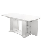Logidon uitschuifbare eettafel 120/160x80 wit met opbergpoten