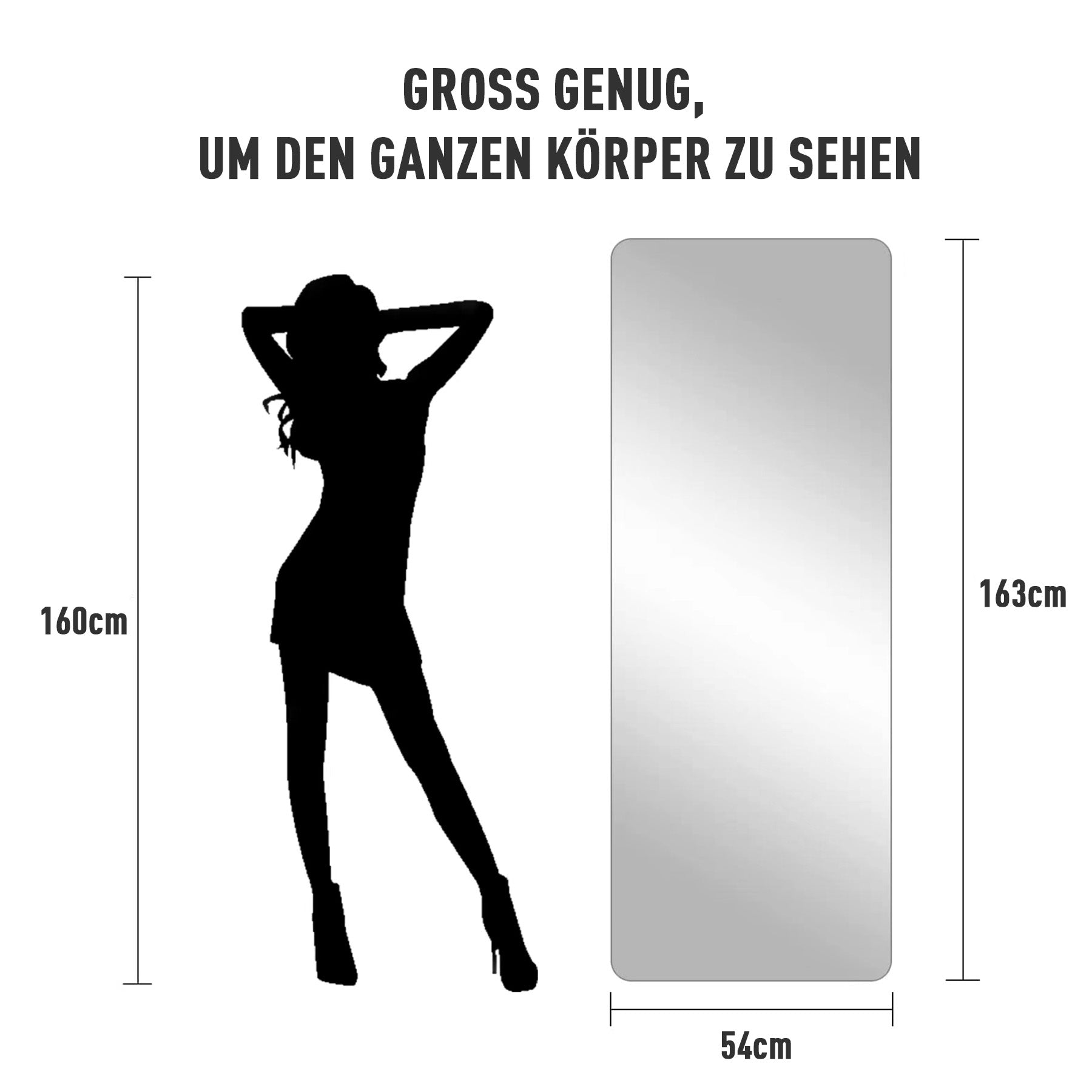 Logidon passpiegel 163x54 cm LED verlicht zilver wandmontage