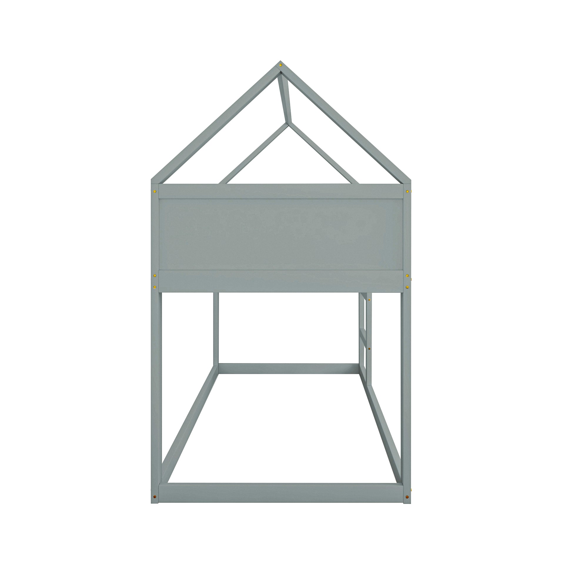 Logidon laag kinderbed 90x200 grijs met trap massief hout