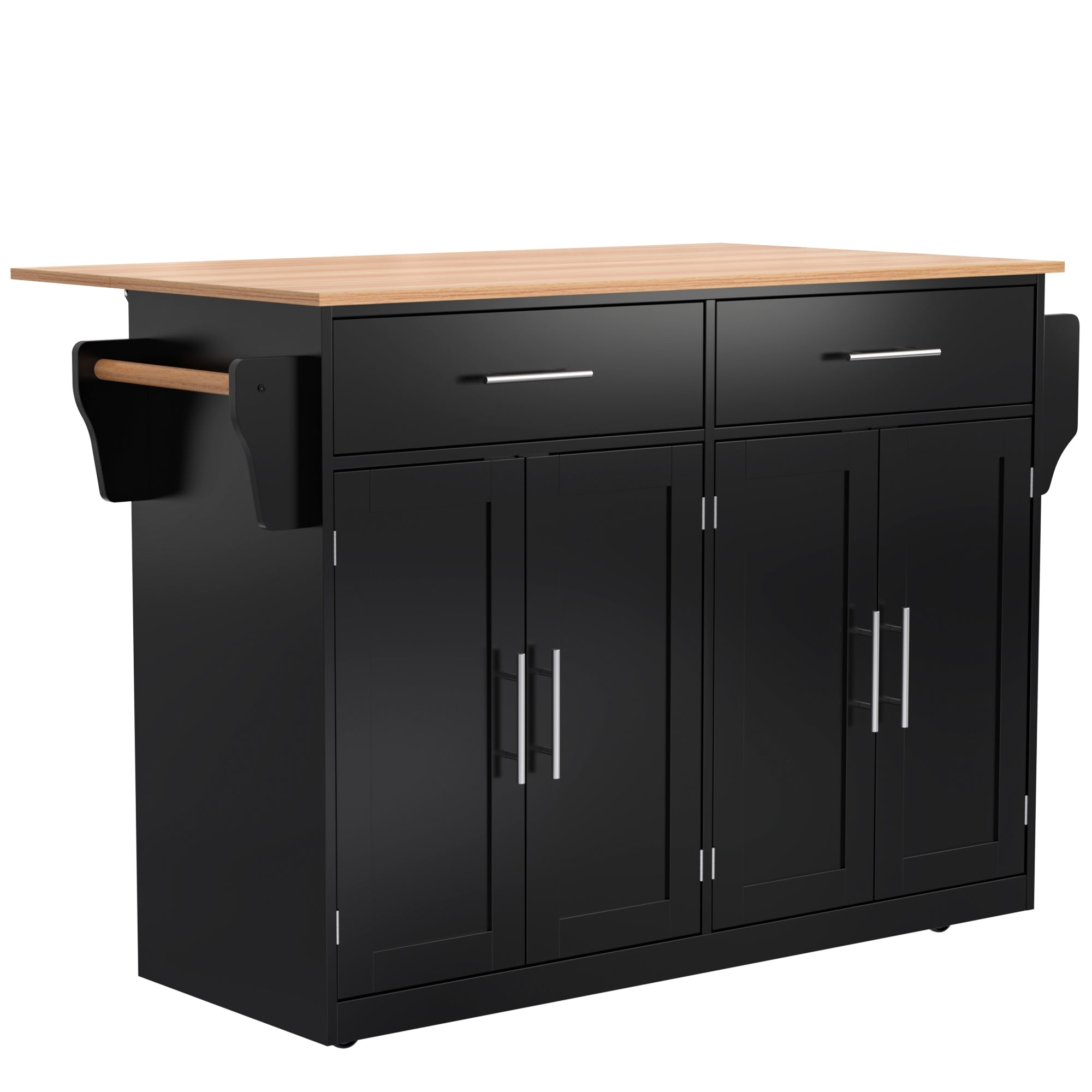 Logidon serving trolley with folding table top black 120x46x91 cm