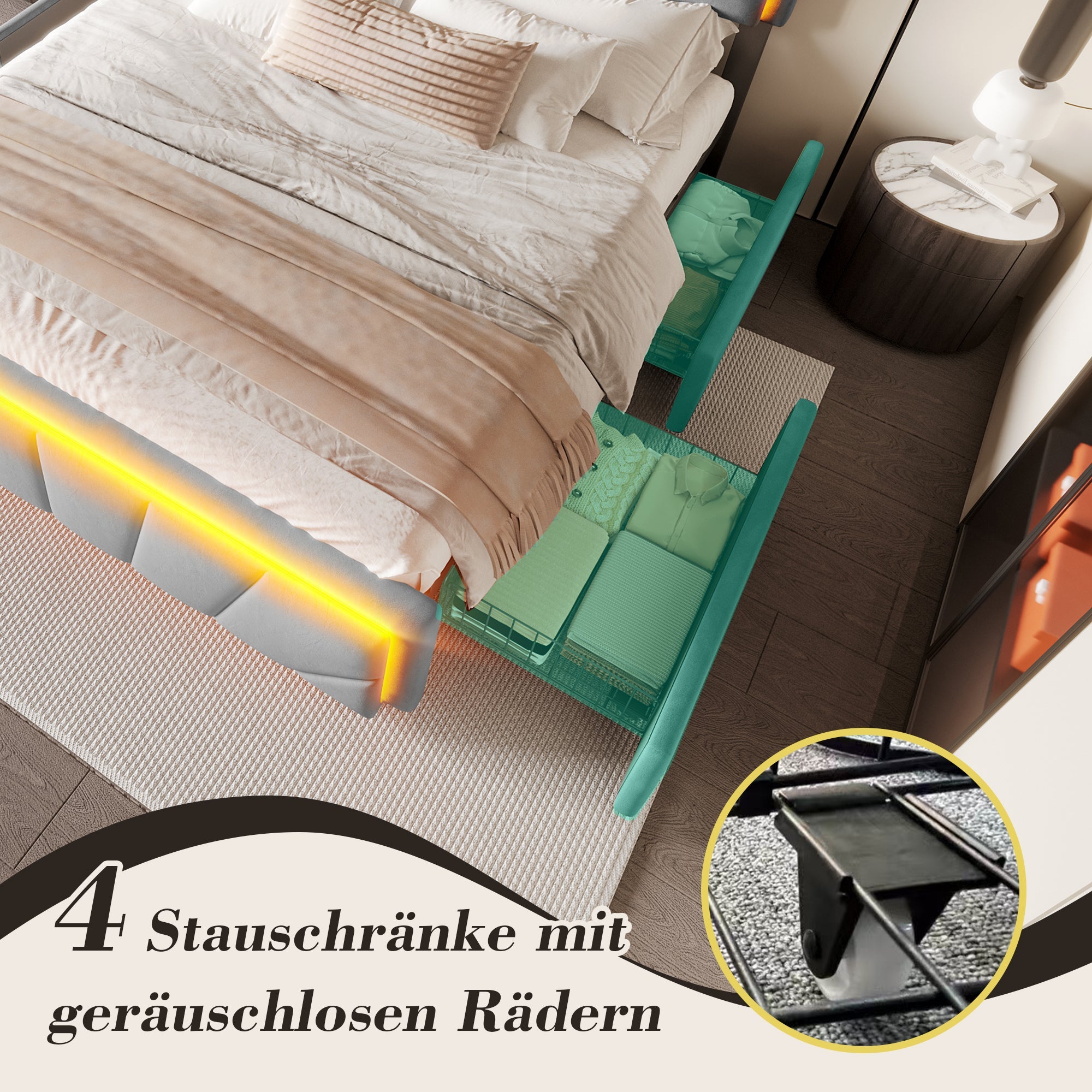 Logidon gestoffeerd bed 160x200 cm donkergrijs fluweel LED-hoofdbord
