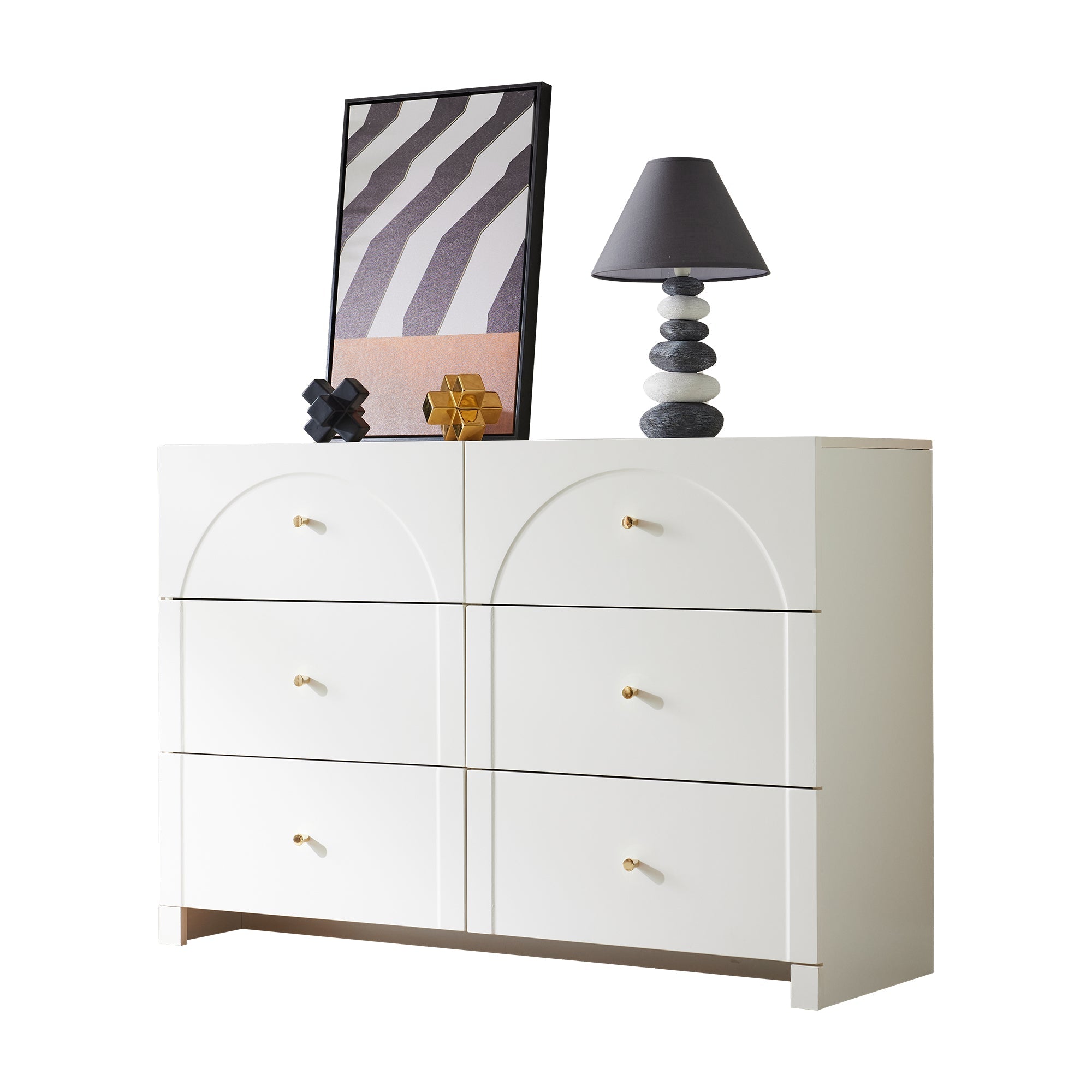 Logidon chest of drawers with 6 drawers white H82 W120 D40 cm