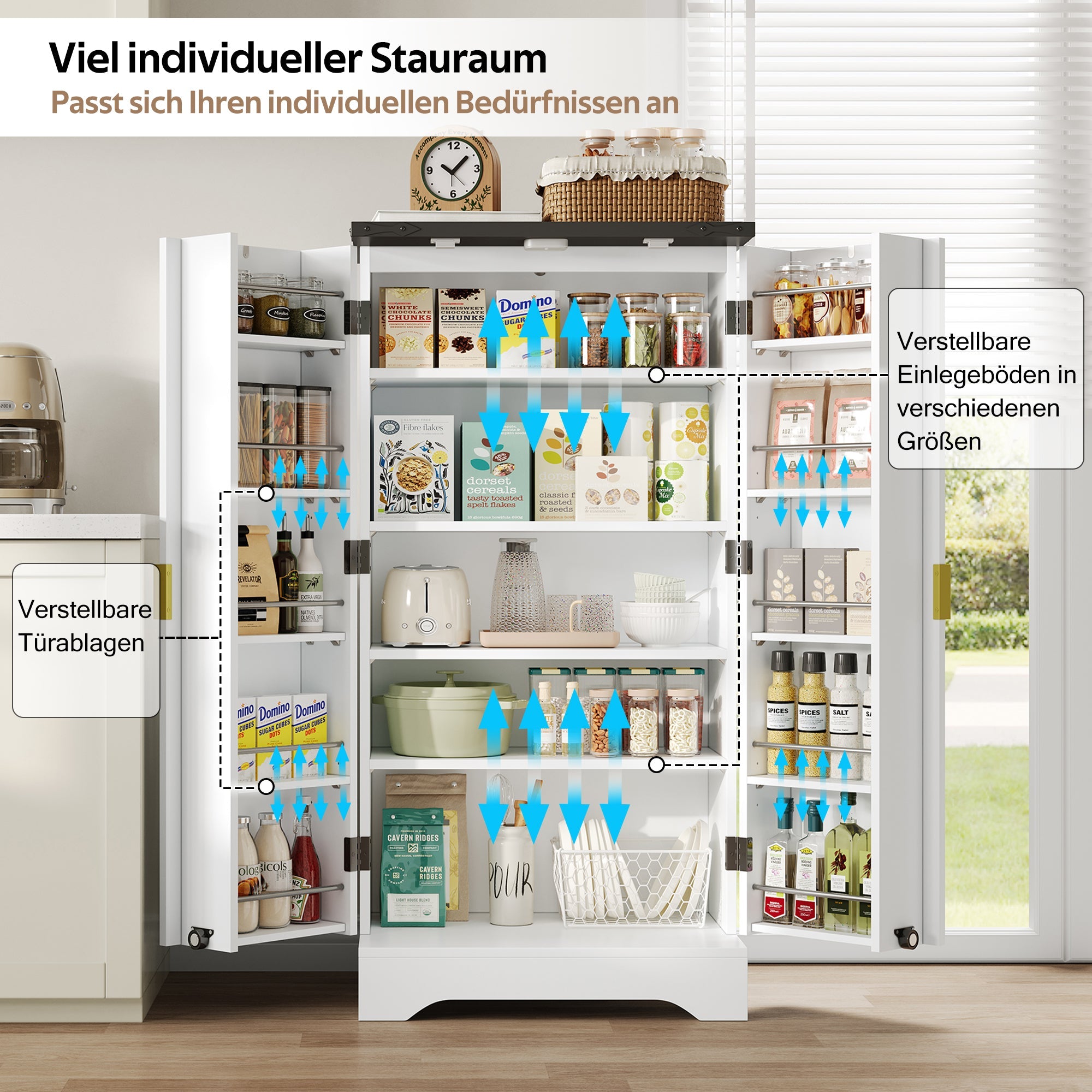 Logidon keukenkast wit met LED sensorlicht 120x60,5x40 cm