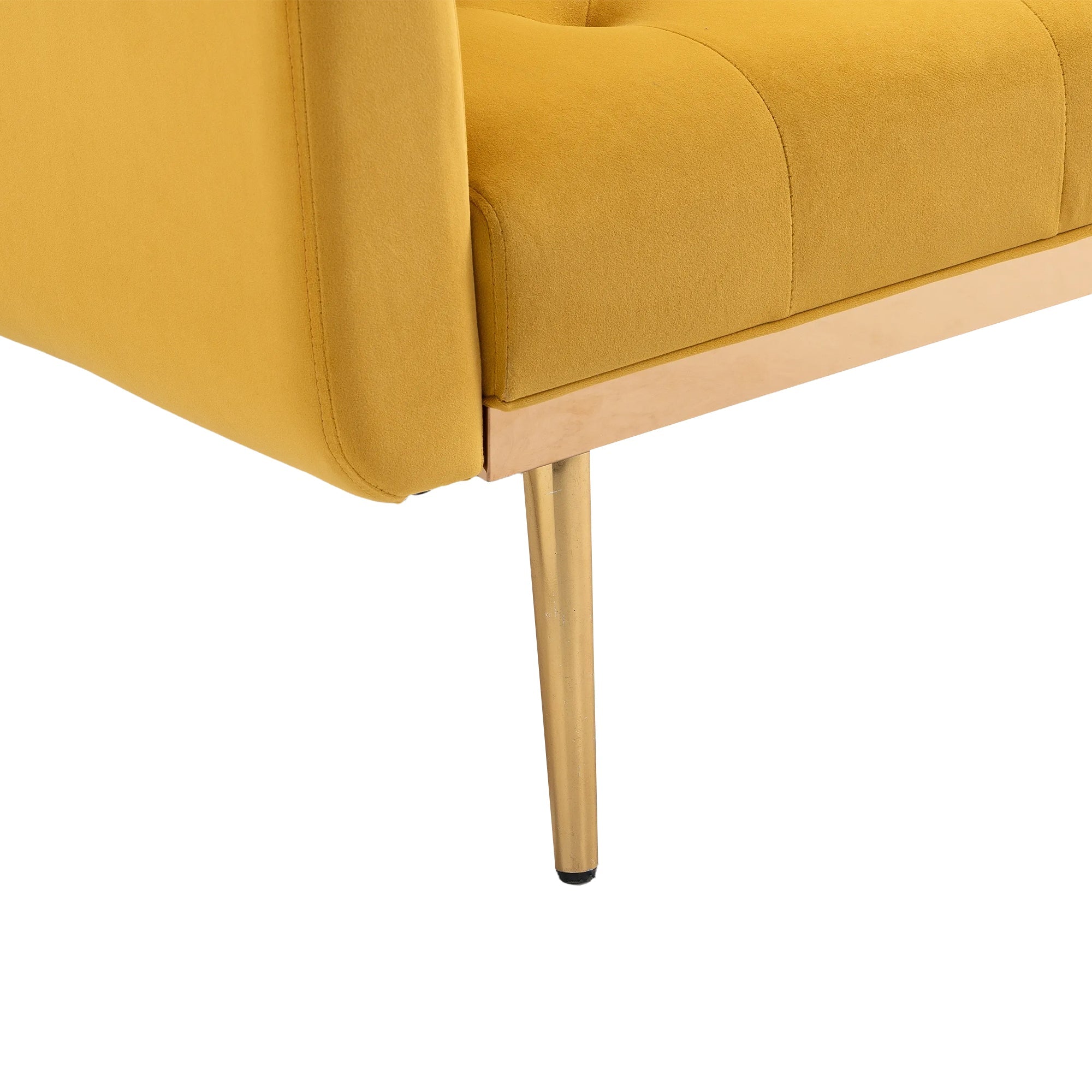 Logidon Luxe 3-zits designbank mosterdgeel fluweel slaapbank 3 posities