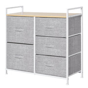 Logidon ladekast met 5 stoffen lades grijs 83x29x77 cm