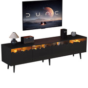 Logidon 176x38x45 cm zwart TV-lowboard met LED-verlichting