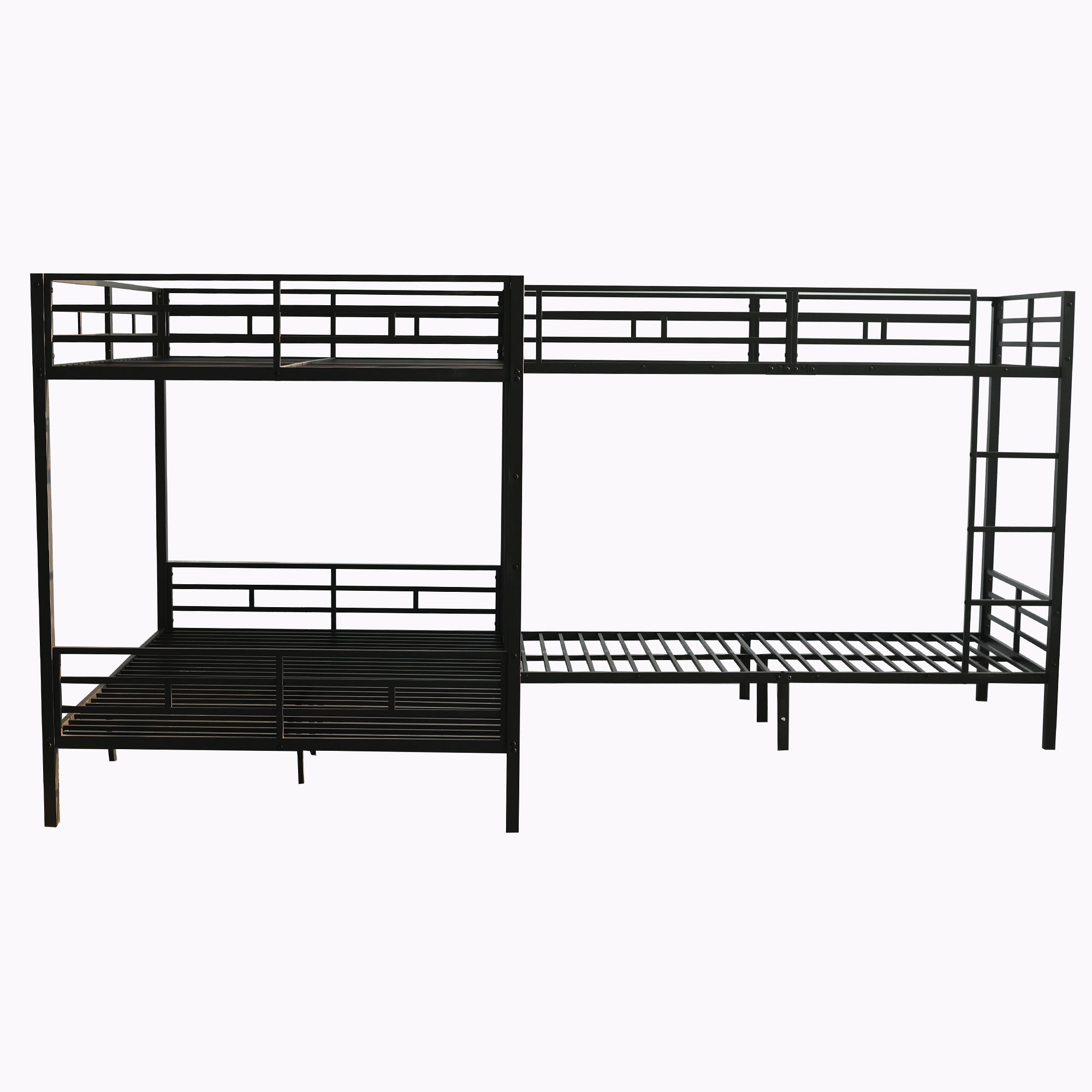 Logidon Stapelbed Metaal Zwart 90x200/140x200 Drietrapsladder