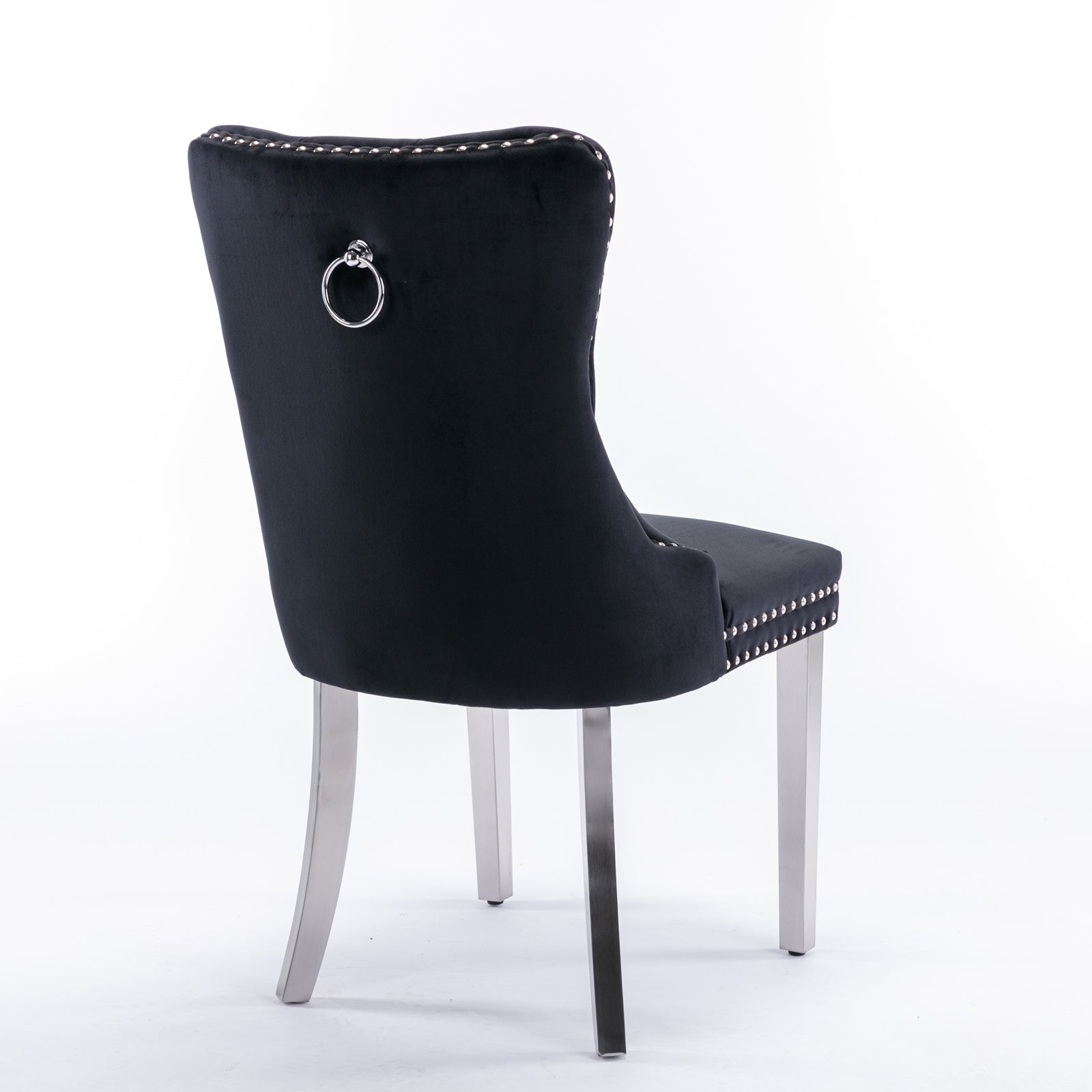 Logidon Nikki Collection Velvet eetkamerstoelen zwart set van 2