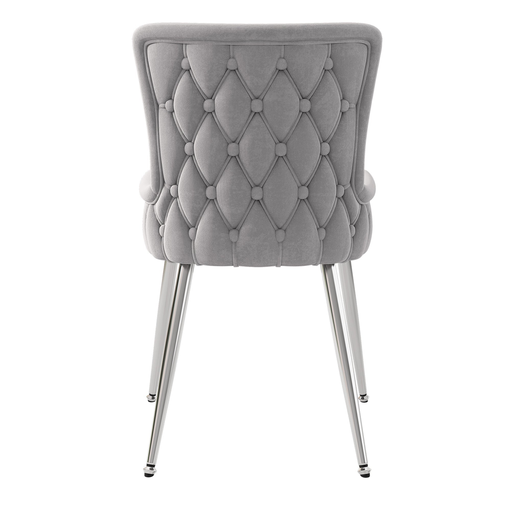 Logidon fluwelen eetkamerstoelen set van 4 grijs met metalen poten
