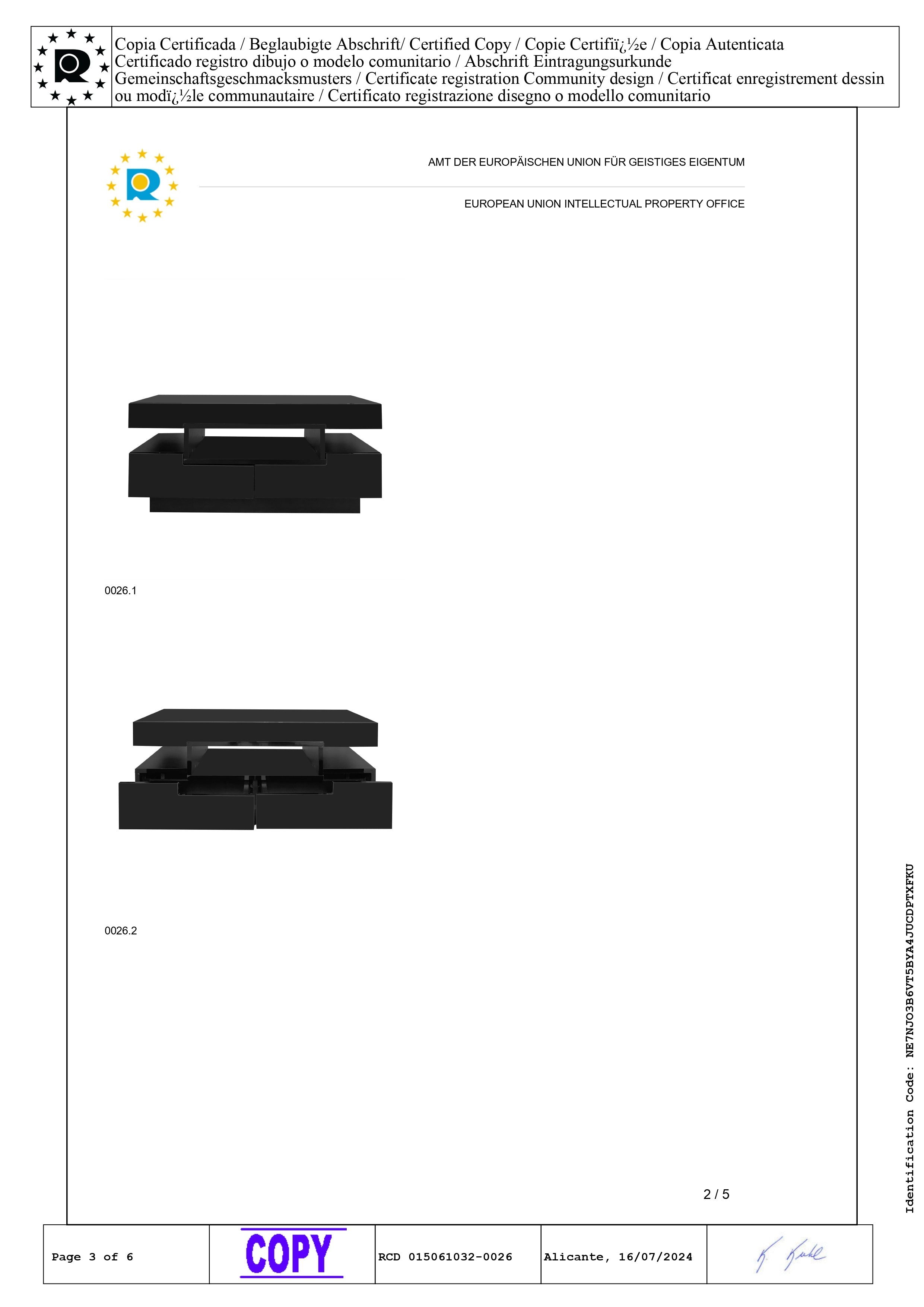 Logidon salontafel zwart hoogglans LED lichtstrip 4 lades