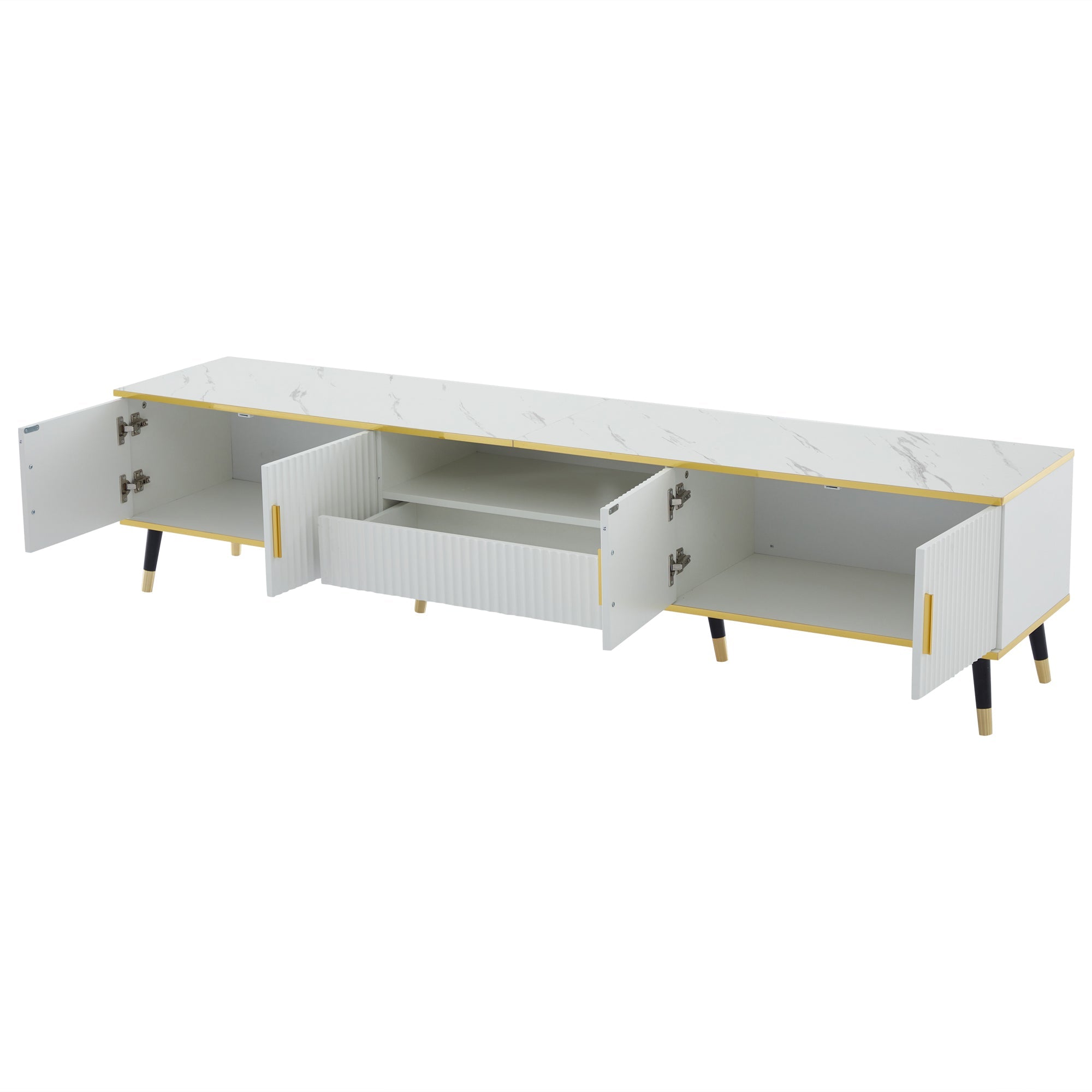 Logidon Modern TV-meubel Wit Marmerlook 200x40x46 cm