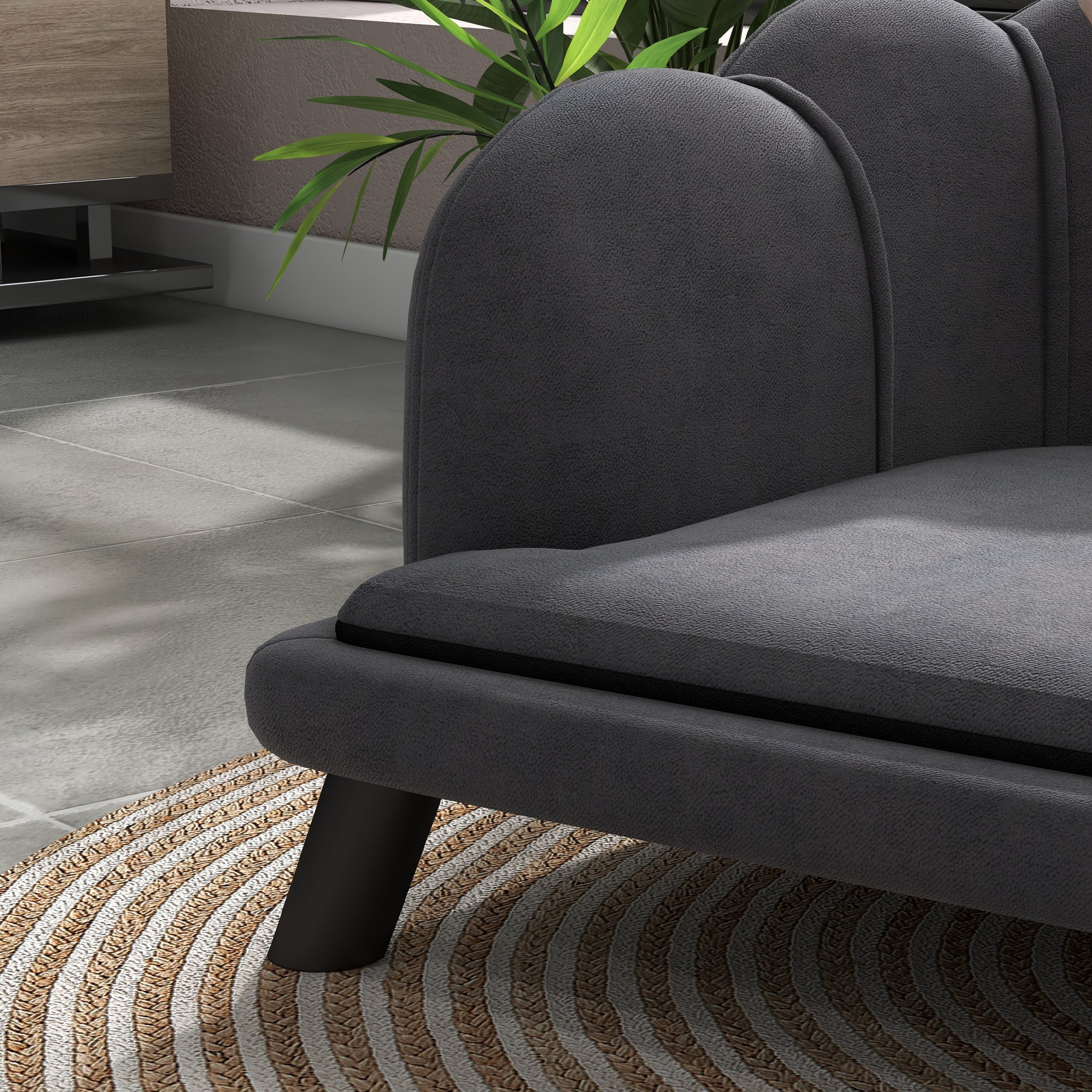 Logidon luxe hondensofa met rugleuning donkergrijs 98,5x60,5x35,5 cm