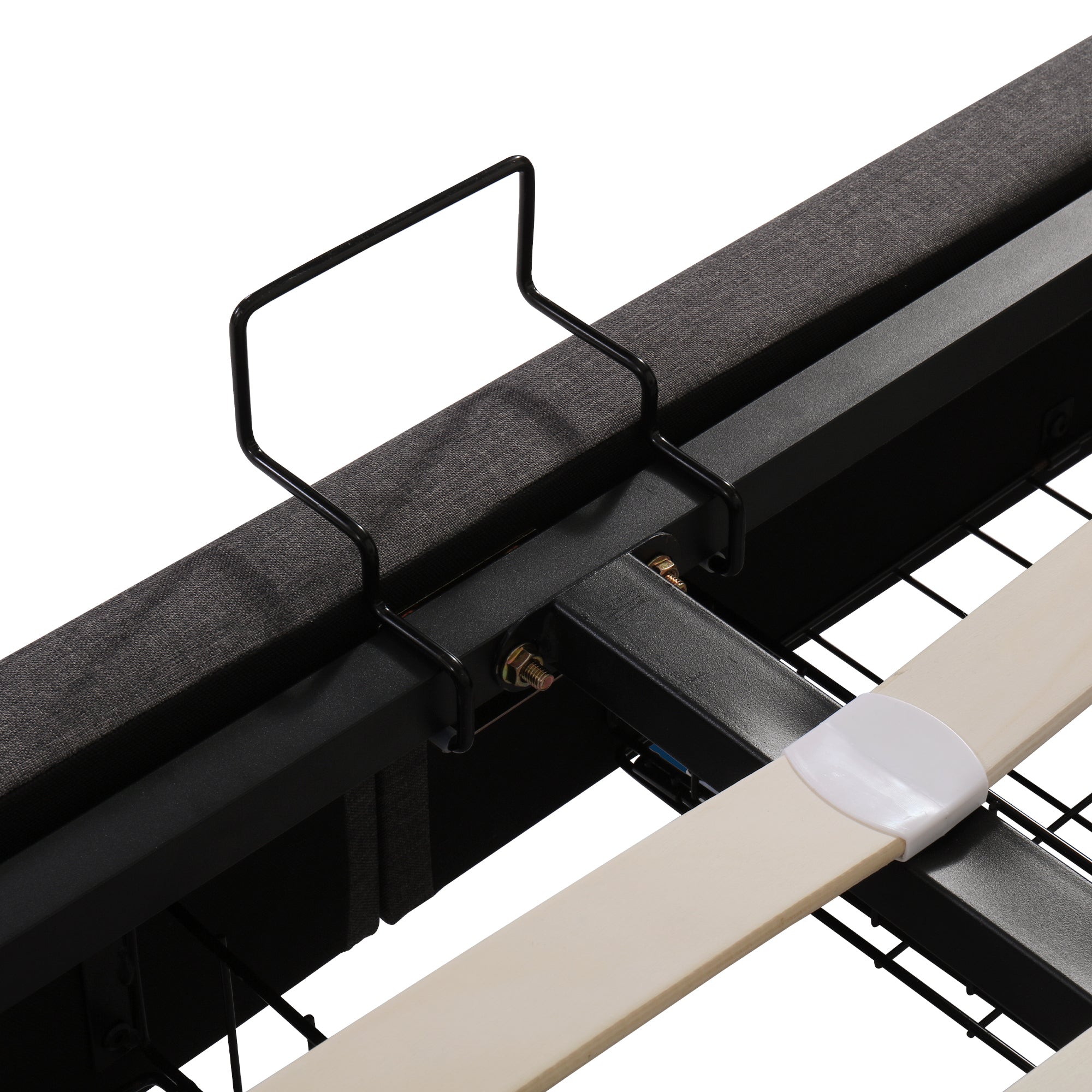 Logidon gestoffeerd bed met LED-verlichting en opbergruimte 160x200 grijs