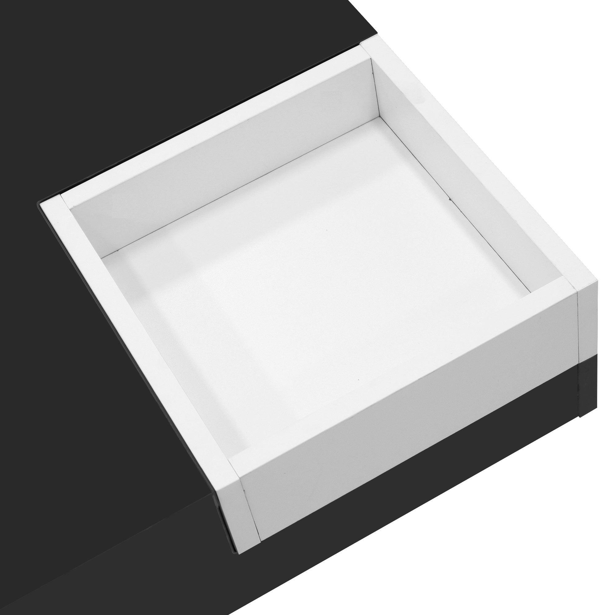 Logidon Hoogglans Salontafel Uitneembare Box Wit Zwart 72x72x30 cm