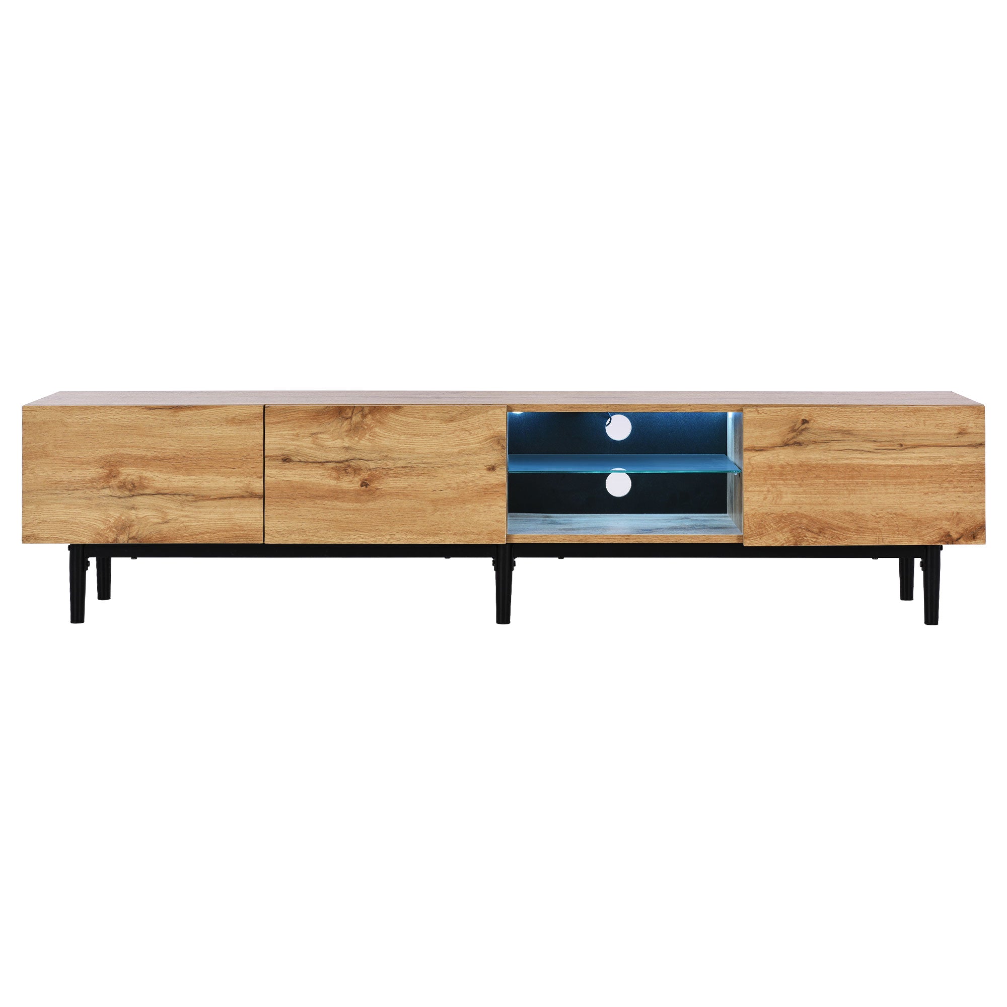 Logidon Modern TV-meubel eiken bruin MDF 175 cm LED-verlichting