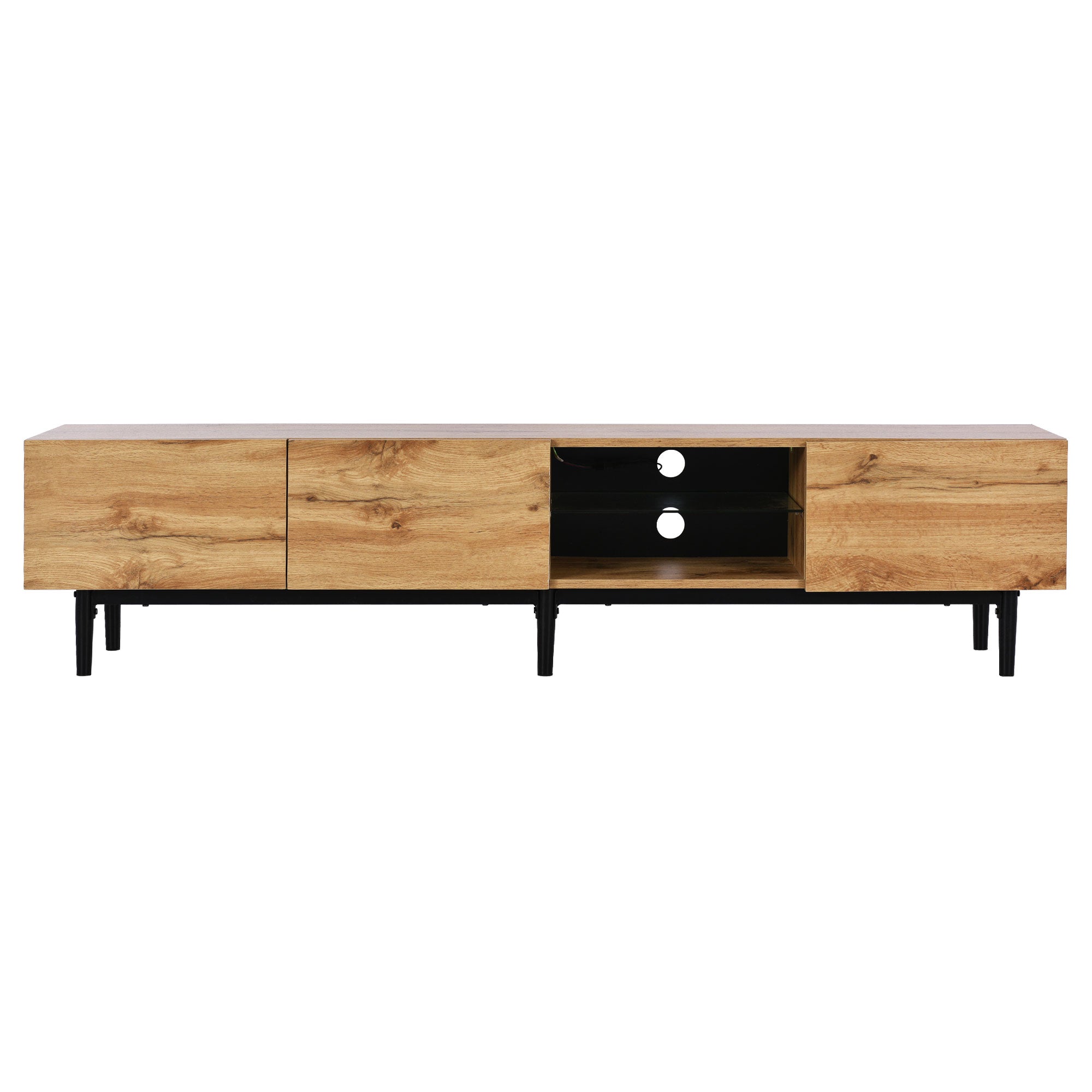 Logidon Modern TV-meubel eiken bruin MDF 175 cm LED-verlichting
