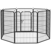Logidon Puppy Run Zwart metalen box met deur 79x100 cm