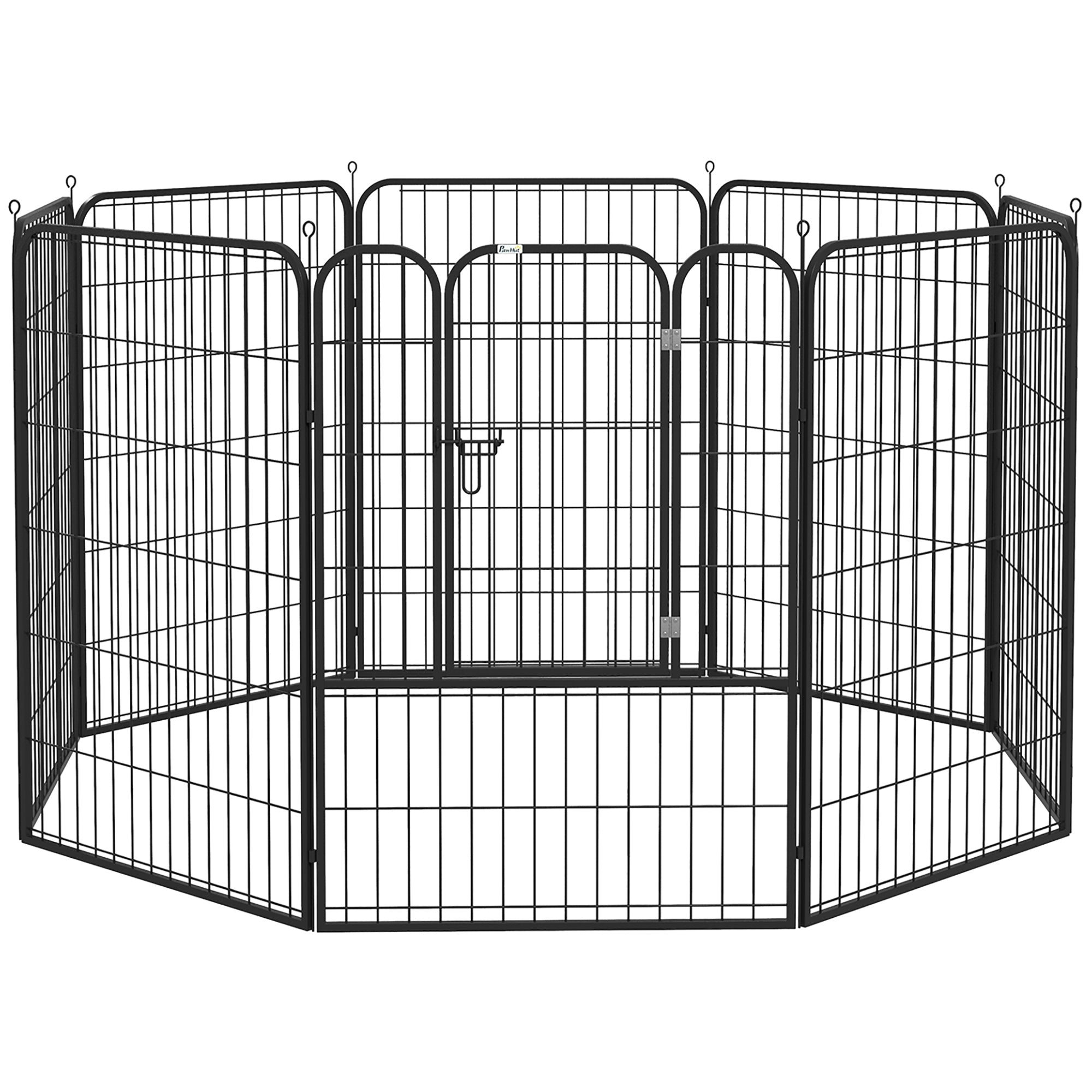 Logidon Puppy Run Zwart metalen box met deur 79x100 cm