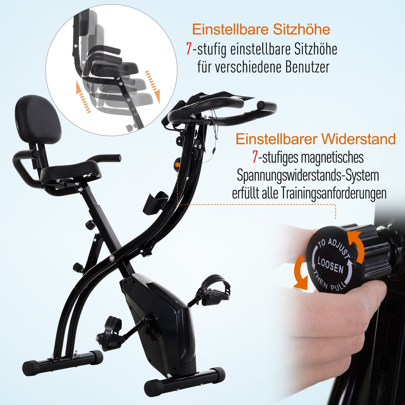 Logidon 2-in-1 fietstrainer opvouwbaar staal zwart