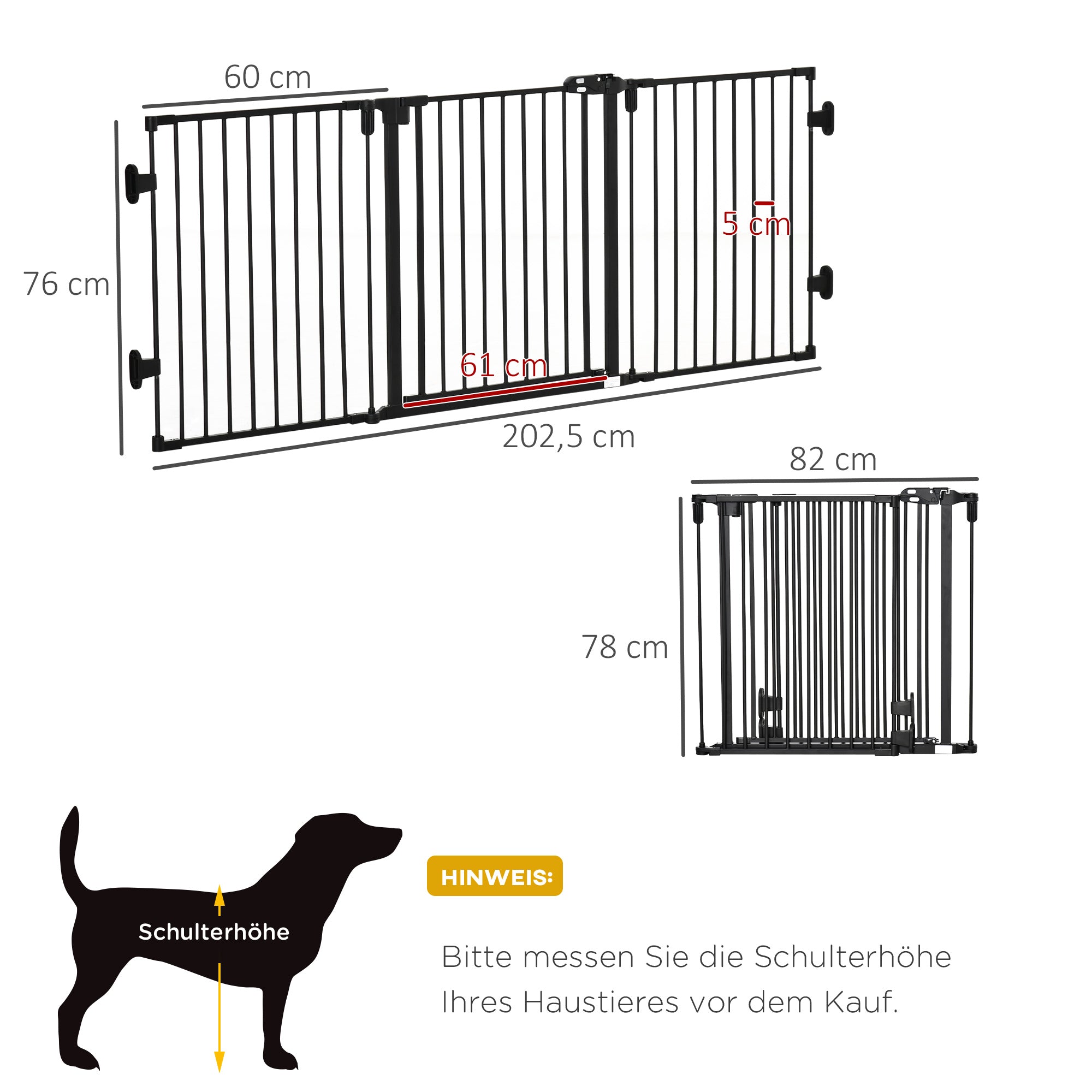 Logidon slagboom zwarte automatische deur 3 panelen 202x76 cm