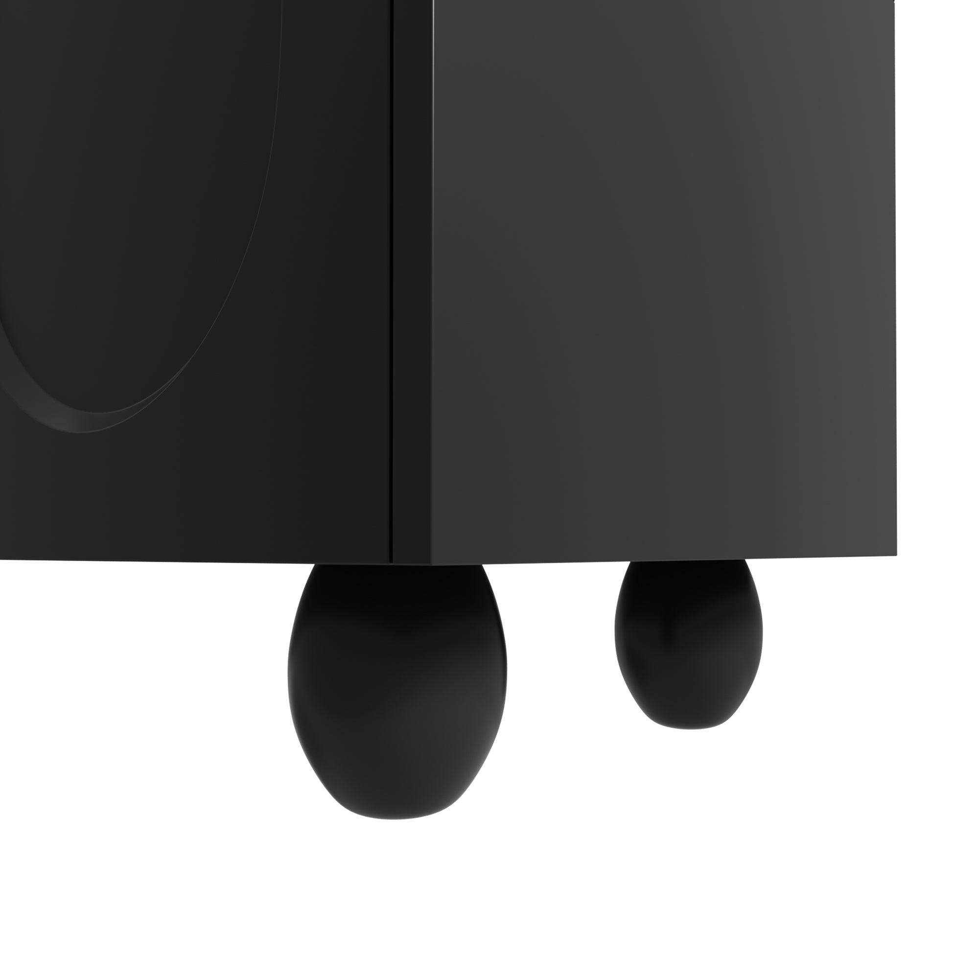 Logidon TV-meubel 180 cm Zwart Modern Kast met Houten Poten
