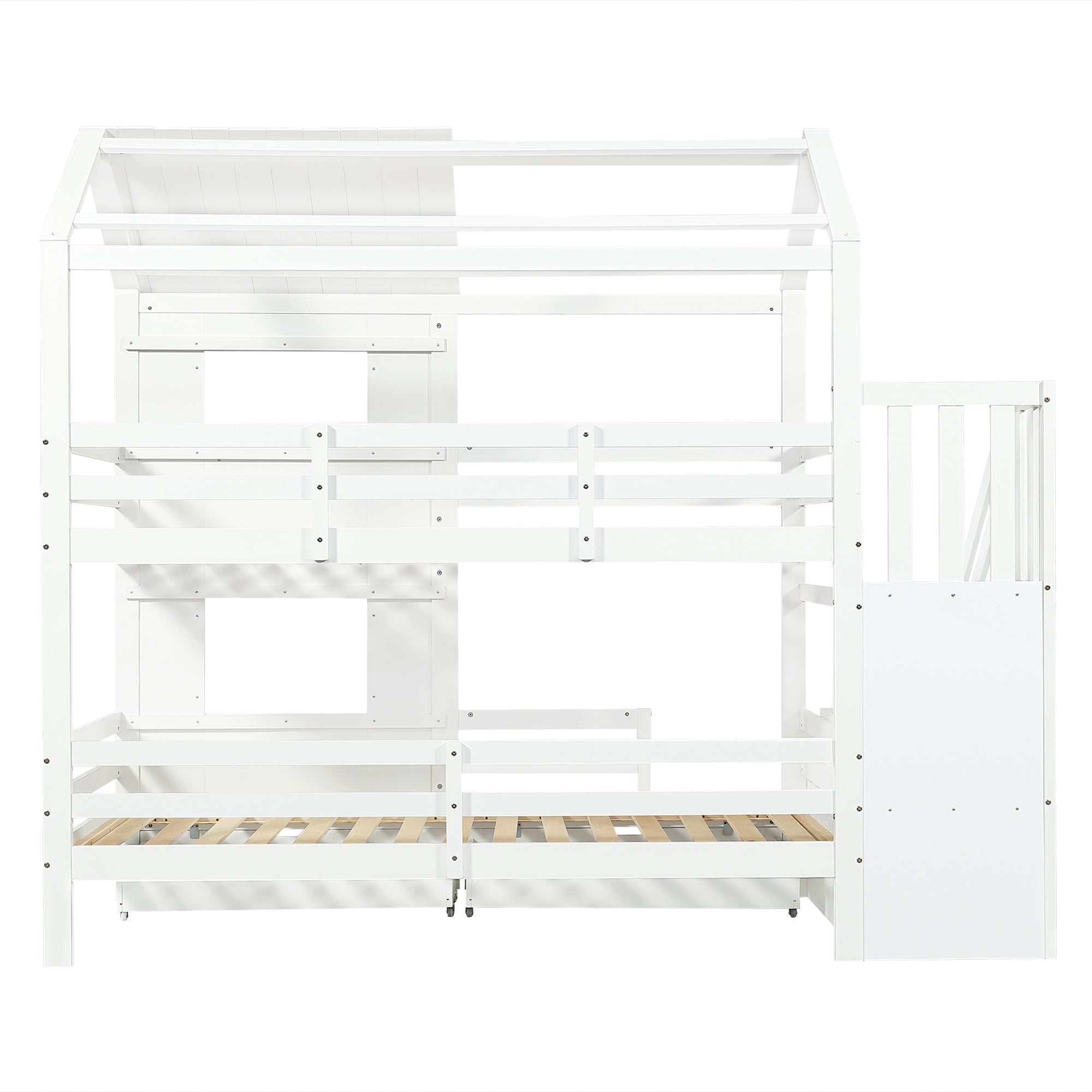 Logidon stapelbed kinderbed 90x200 wit met trapkast