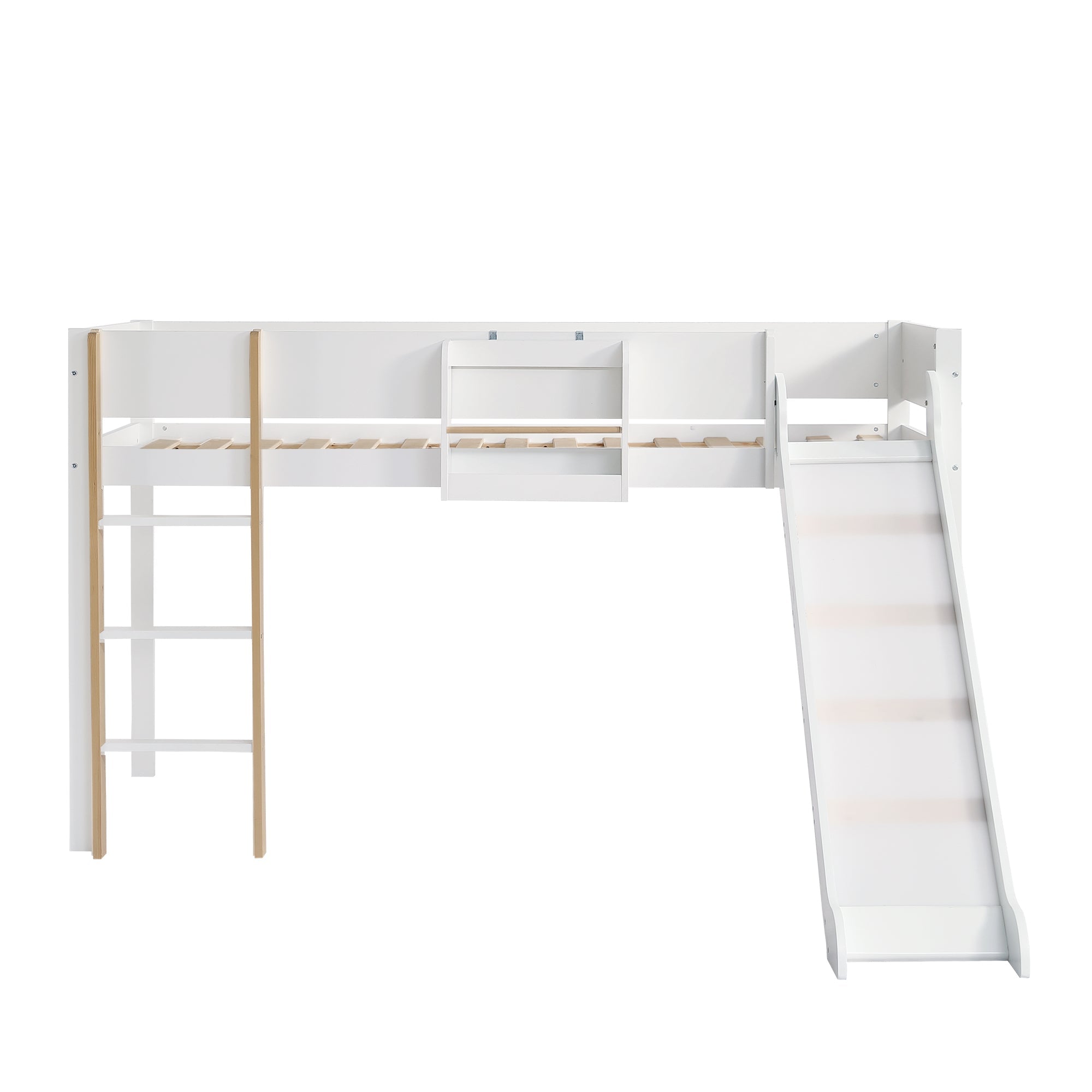 Logidon hoogslaper met drietrapsladder en glijbaan 90x200cm