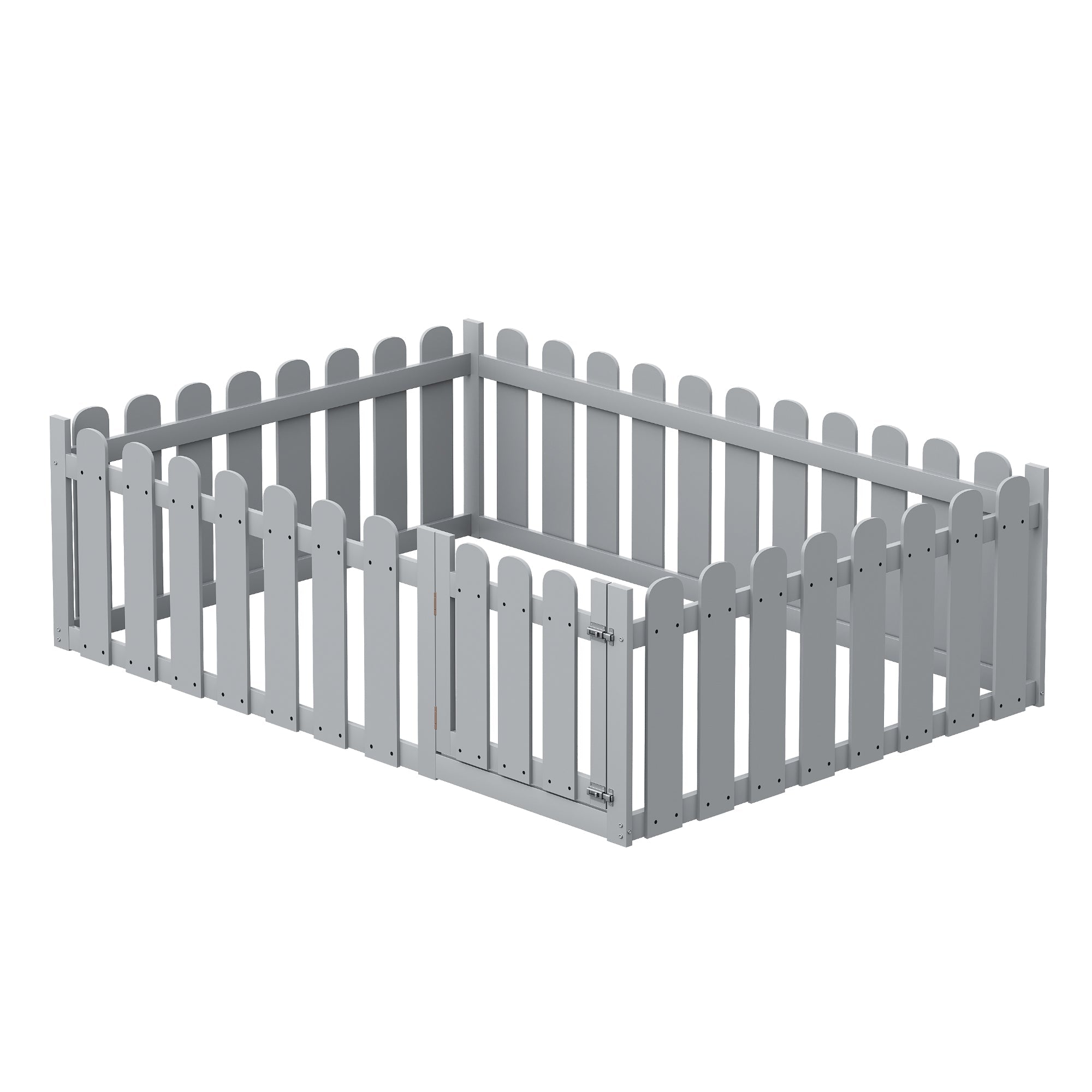 Logidon kinderbed 140 x 200 cm grijs houten frame met deur