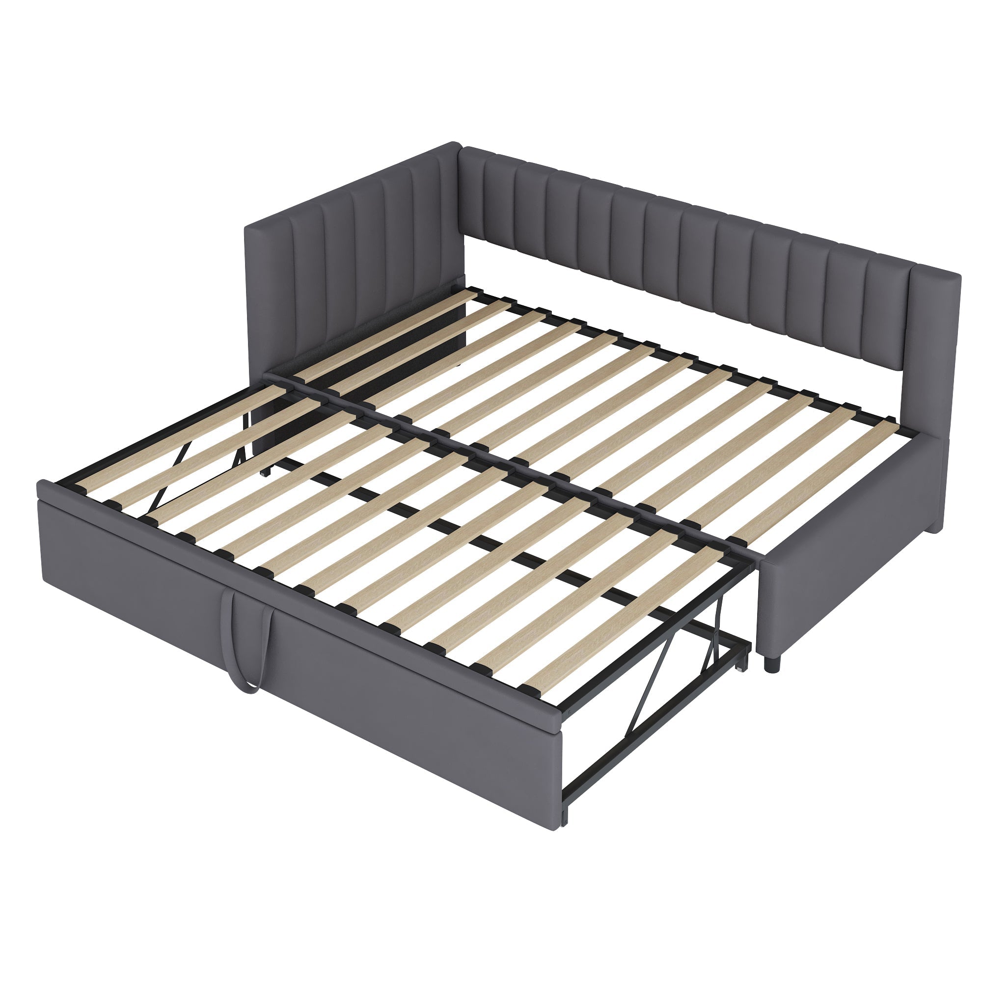 Logidon sofa bed L shape with pull-out bed 90/180x200 cm velvet gray