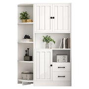 Logidon corner cabinet white 104x35x155 cm display cabinet 3 doors 2 drawers