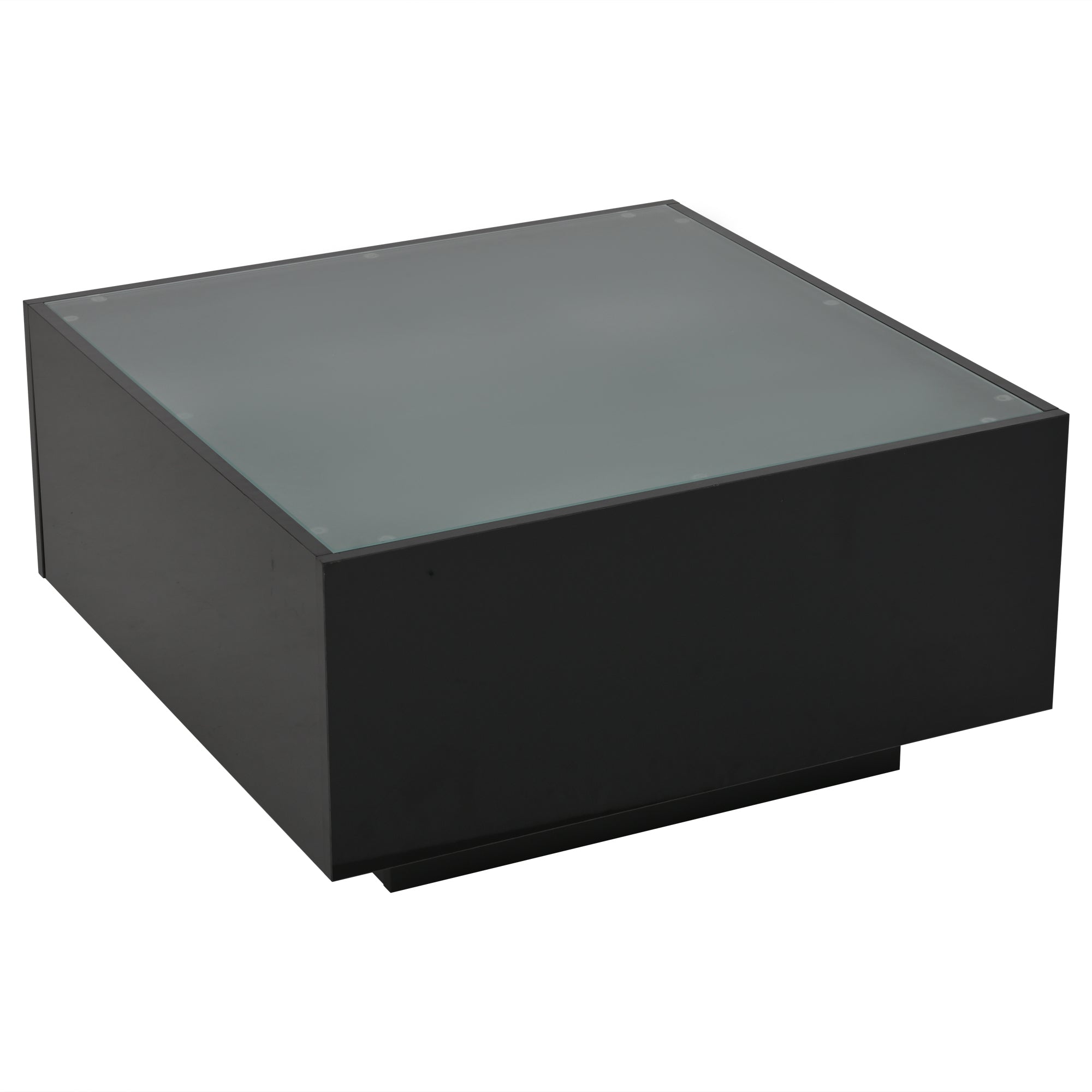 Logidon salontafel 70x70 cm glazen tafelblad LED zwart