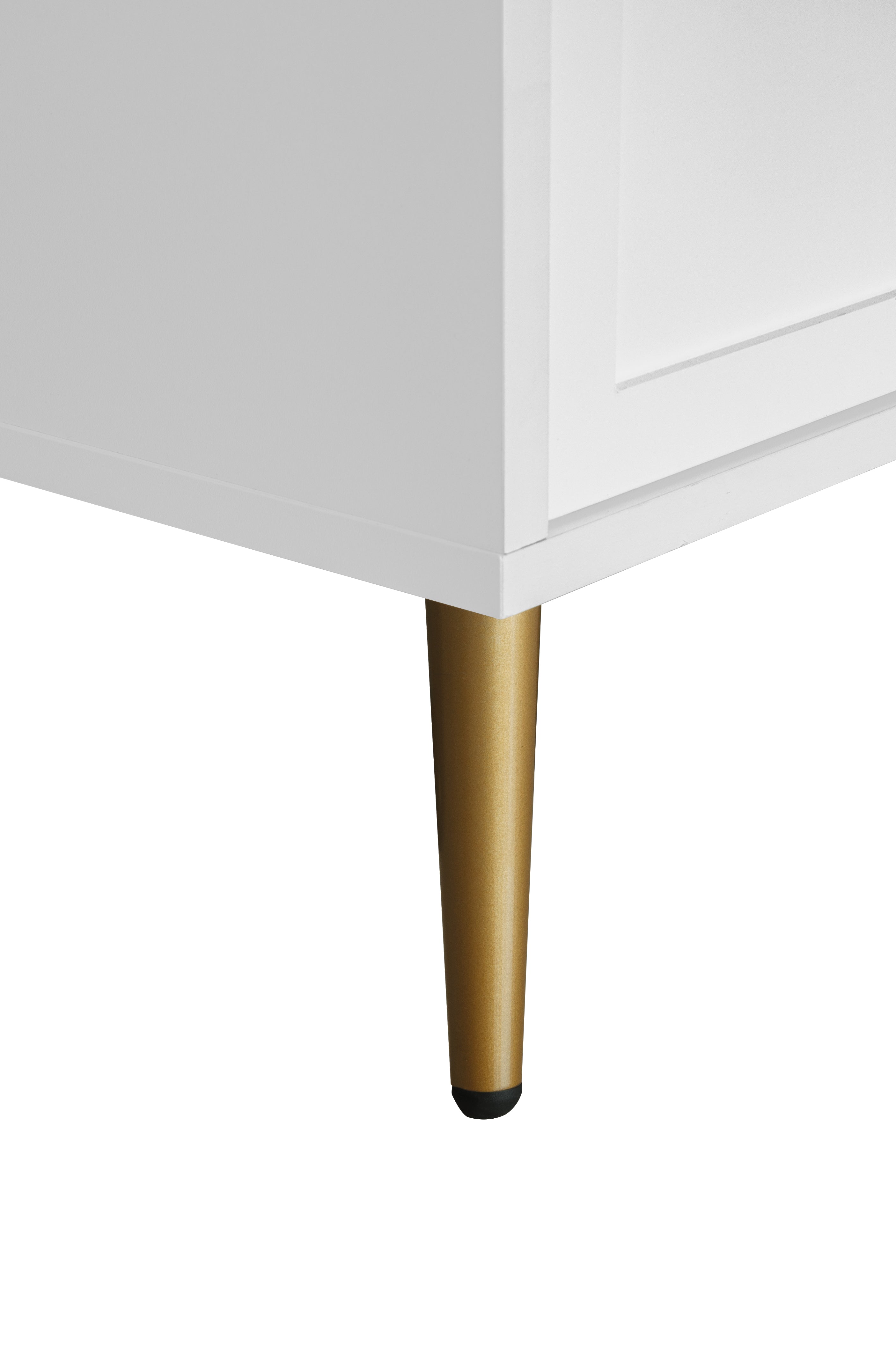 Logidon dressoir 3 deuren wit met 3D-snijpatroon en gouden poten