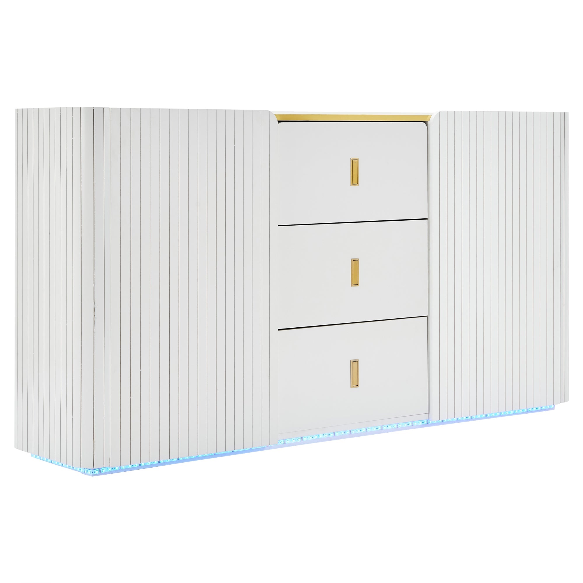 Logidon LED sideboard 150 cm white RGB lighting 2 doors