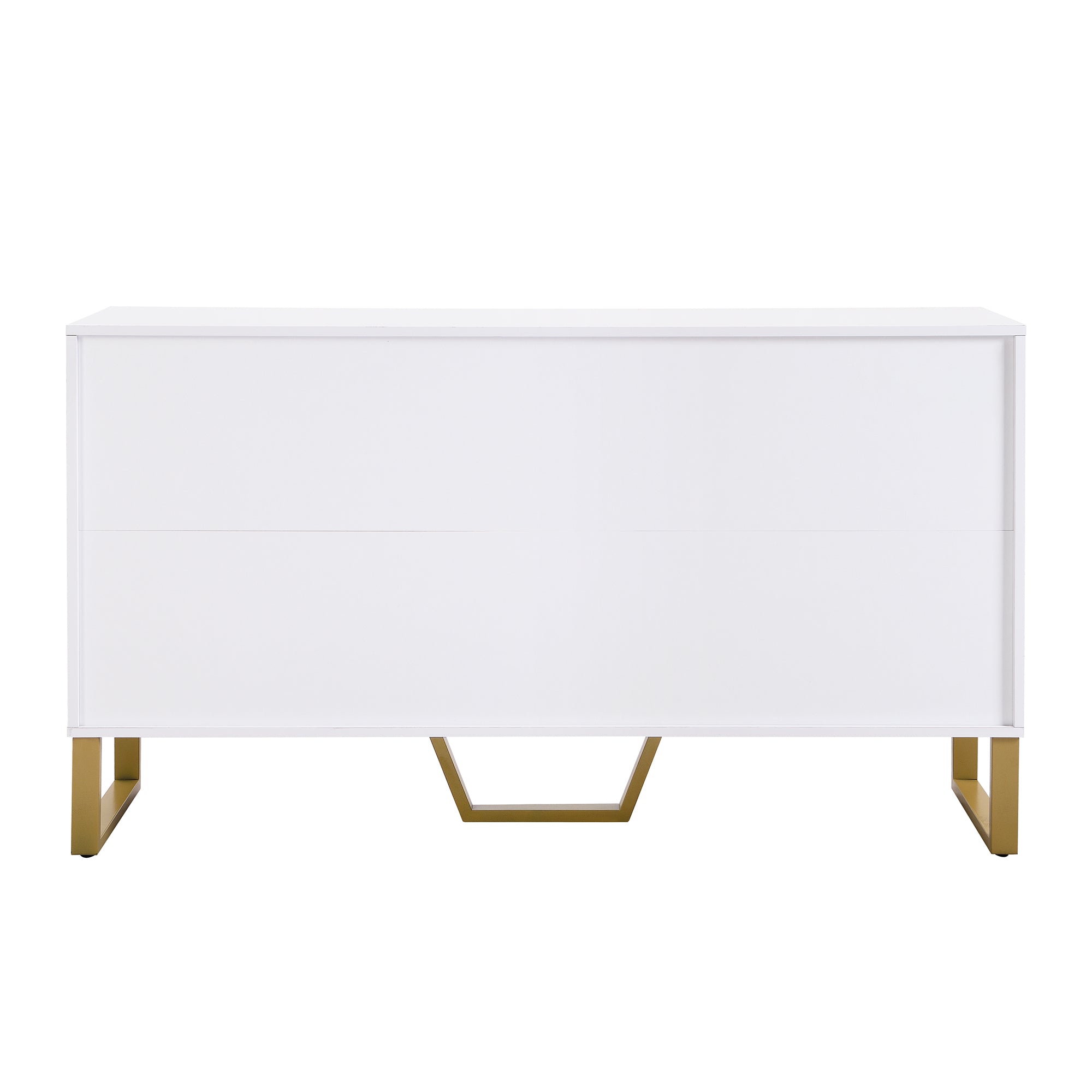 Logidon hoogglans dressoir wit 4 deuren geometrisch ontwerp 140x40x80