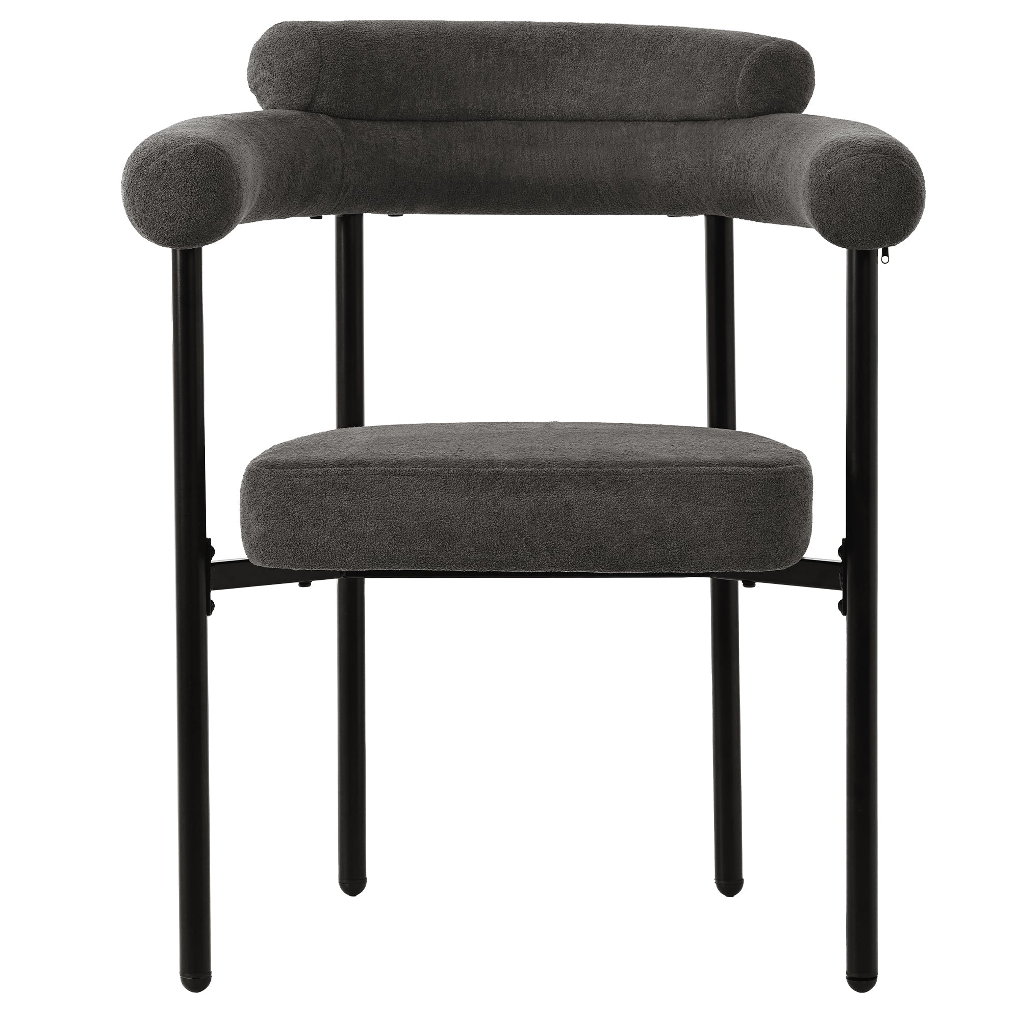 Logidon Dining Room Chairs Set of 4 Dark Gray Velvet Ergonomic W70 D62 cm