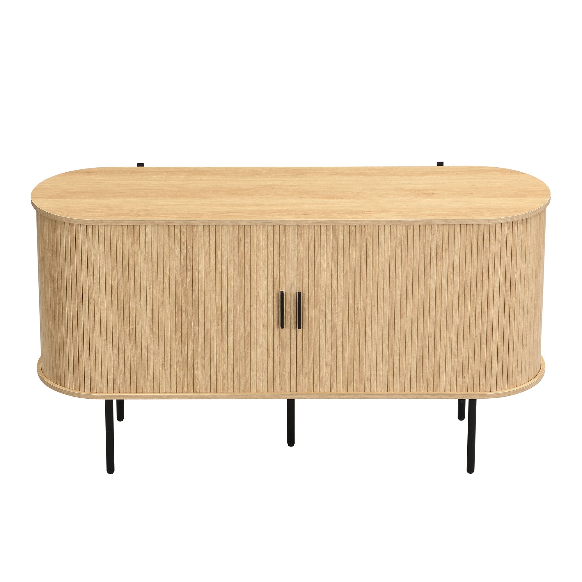 Logidon Modern MDF dressoir met rolluikdeuren en aluminium handgrepen