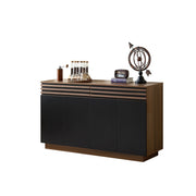 Logidon Modern dressoir 150 x 40 x 85 cm houtlook zwarte deuren
