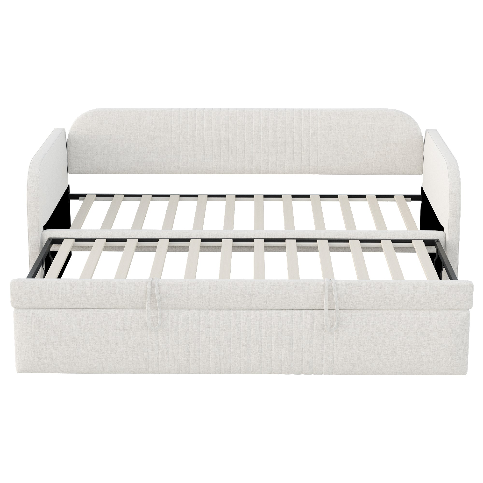 Logidon gestoffeerd bed slaapbank 90/180 lattenbodem beige