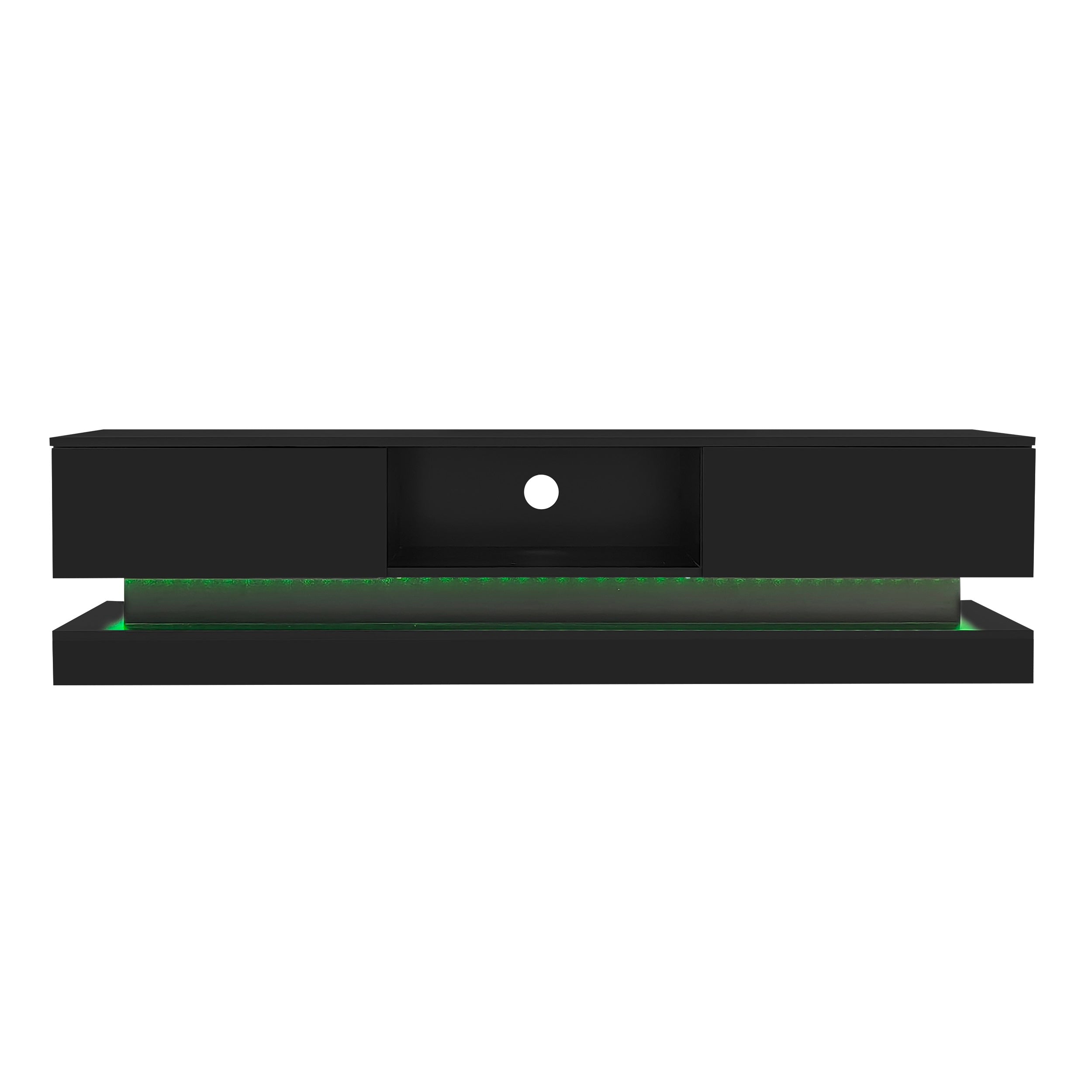 Logidon Zwart Hoogglans TV-meubel 160 CM Met LED 2 Laden
