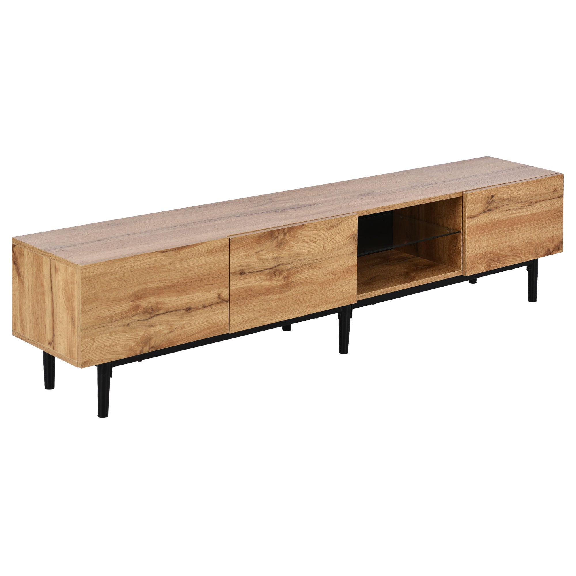Logidon Modern TV-meubel eiken bruin MDF 175 cm LED-verlichting