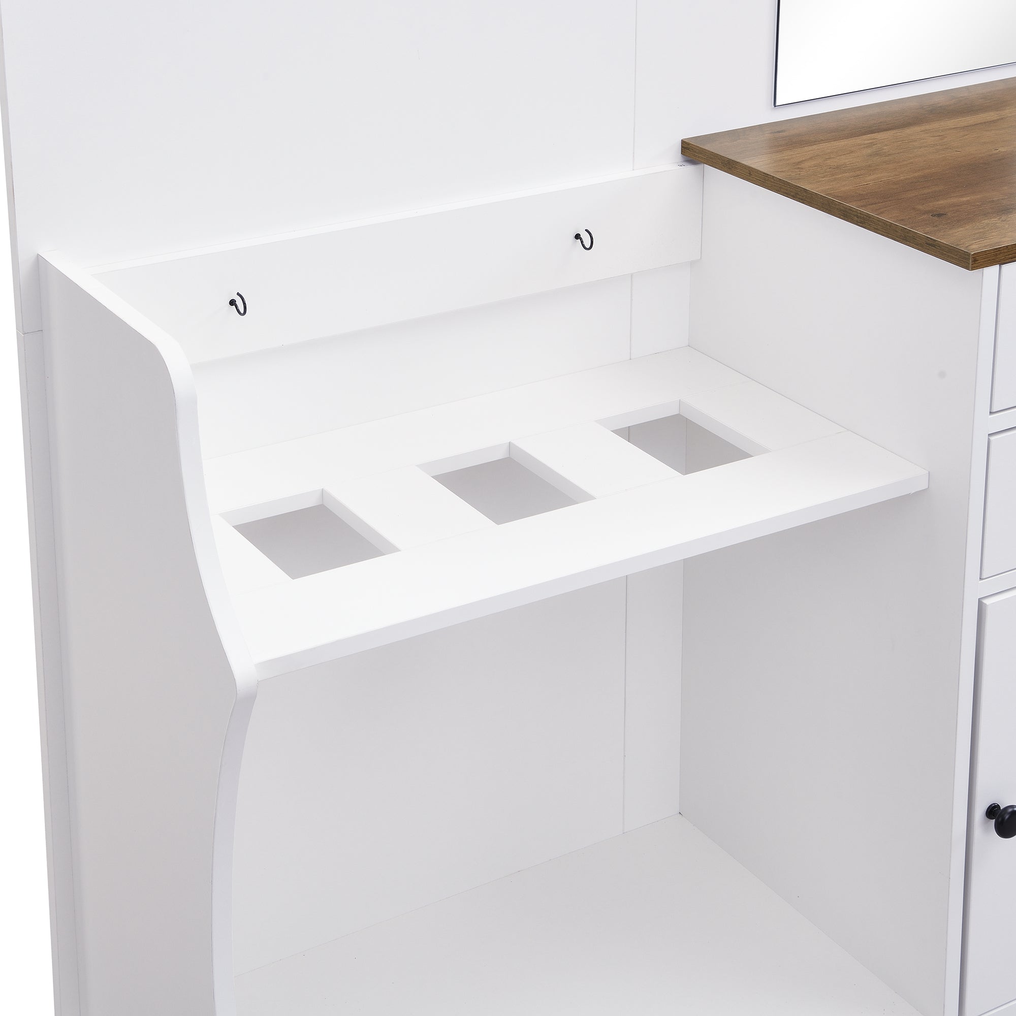 Logidon Kledingkastset Met Spiegel, Haken En Laden Wit 110x38x191 cm