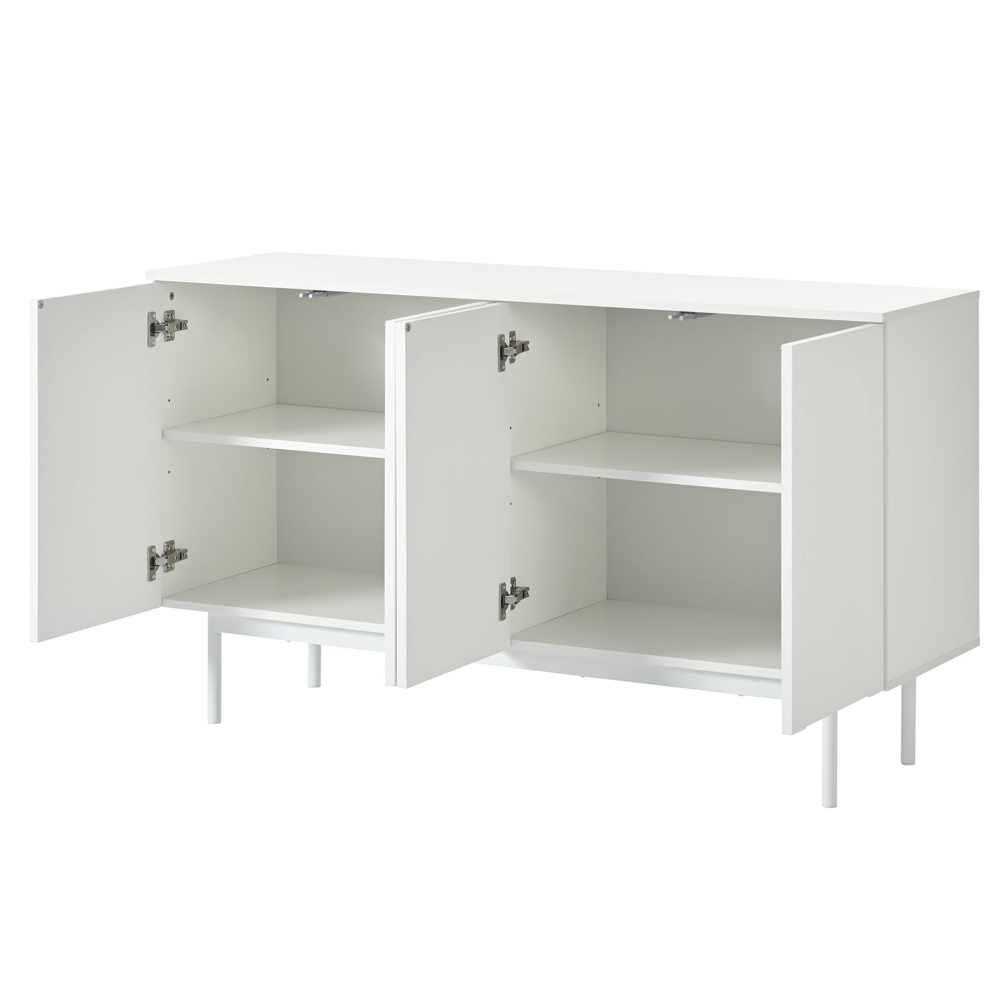 Logidon dressoir zuiver wit met 4 deuren in boogpatroon 140x42x80 cm