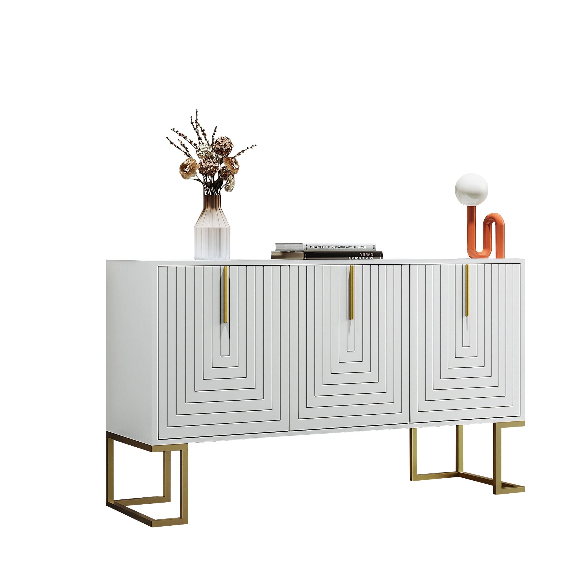 Logidon Dressoir 3 Deuren Met Verstelbare Planken Wit 138 x 40 x 80 cm