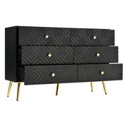 Logidon Ladekast 6 lades zwart goud moderne stijl 120x40x80 cm