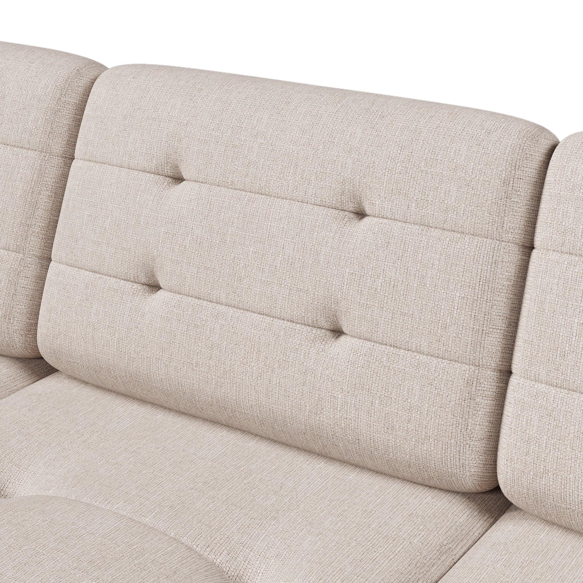 Logidon Corner Sofa L-Shape With Ottoman Storage Beige