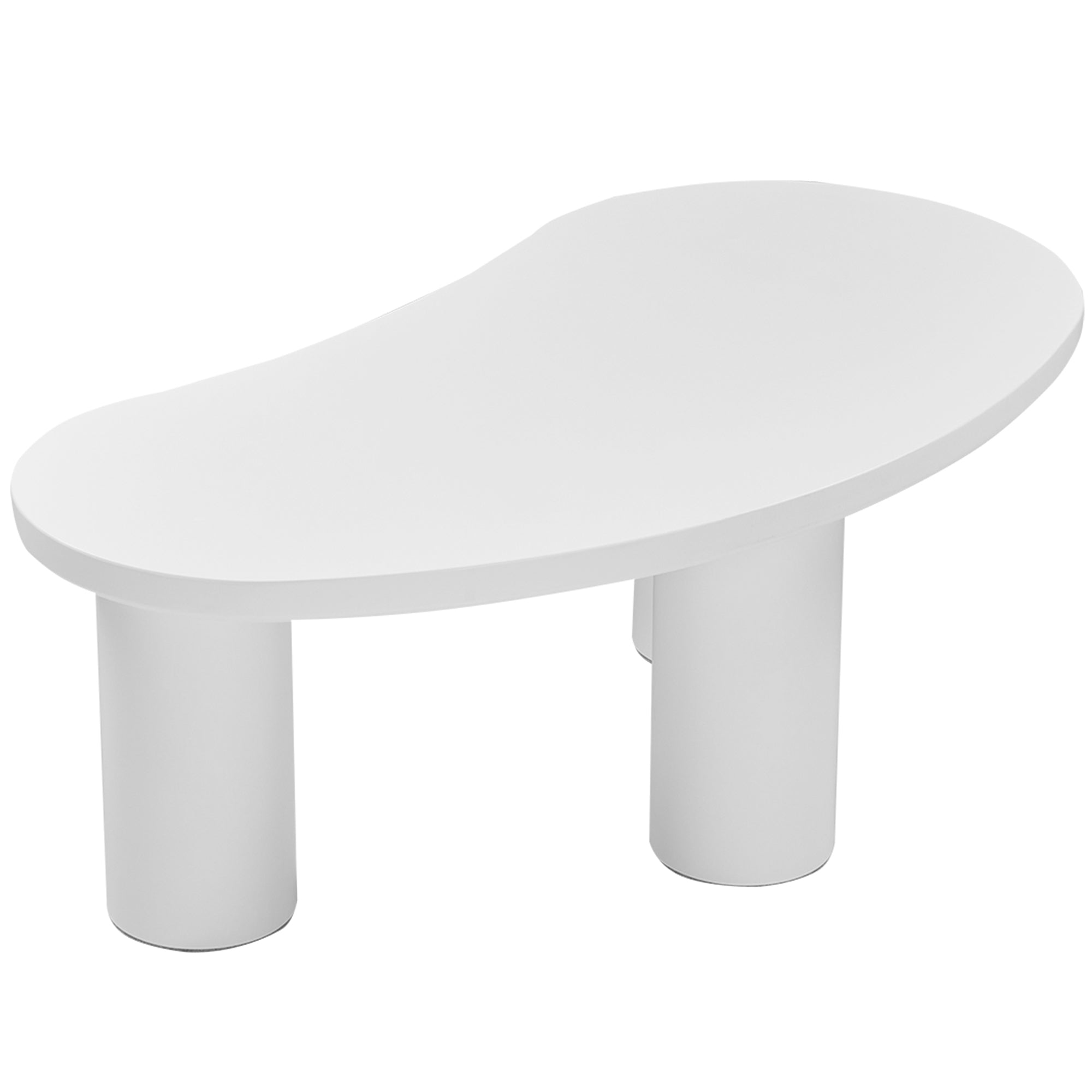 Logidon Witte halve maan salontafel 107x57x40,5 cm MDF en PVC