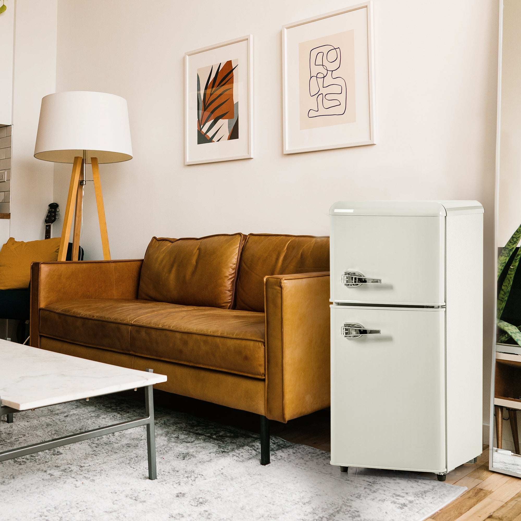 Logidon Retro Koel-vriescombinatie Tweedeurs Crème Wit