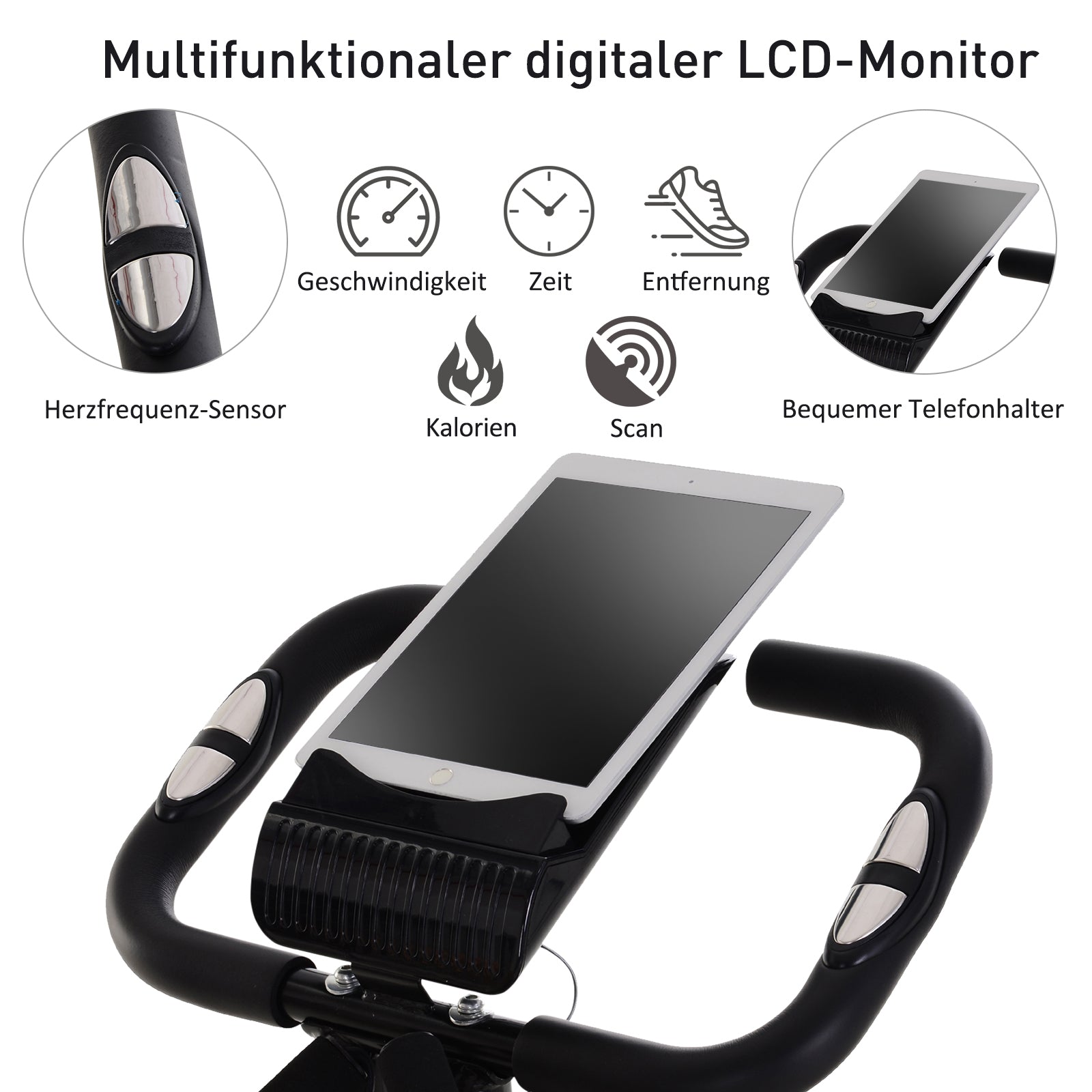 Logidon 2-in-1 fietstrainer opvouwbaar staal zwart