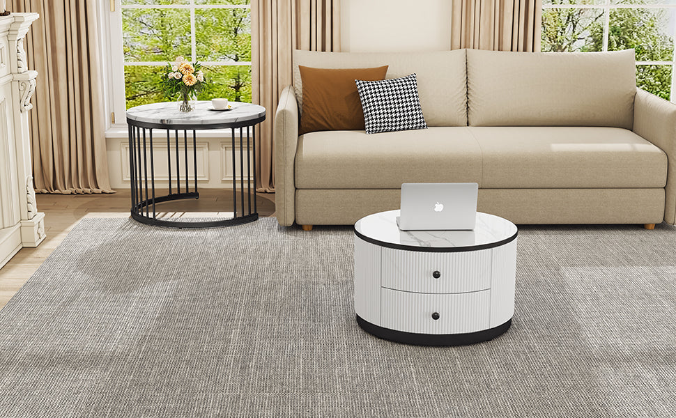 Logidon Elegante salontafelset in nestvorm wit 60x60 en 50x50